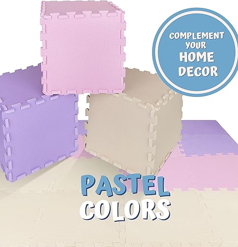 Vista 50 de ToyVelt - Tapete infantil de espuma, alfombra de juego entrelazado con colores, alfabeto, ABC; rompecabezas grande de azulejos educativos de espuma