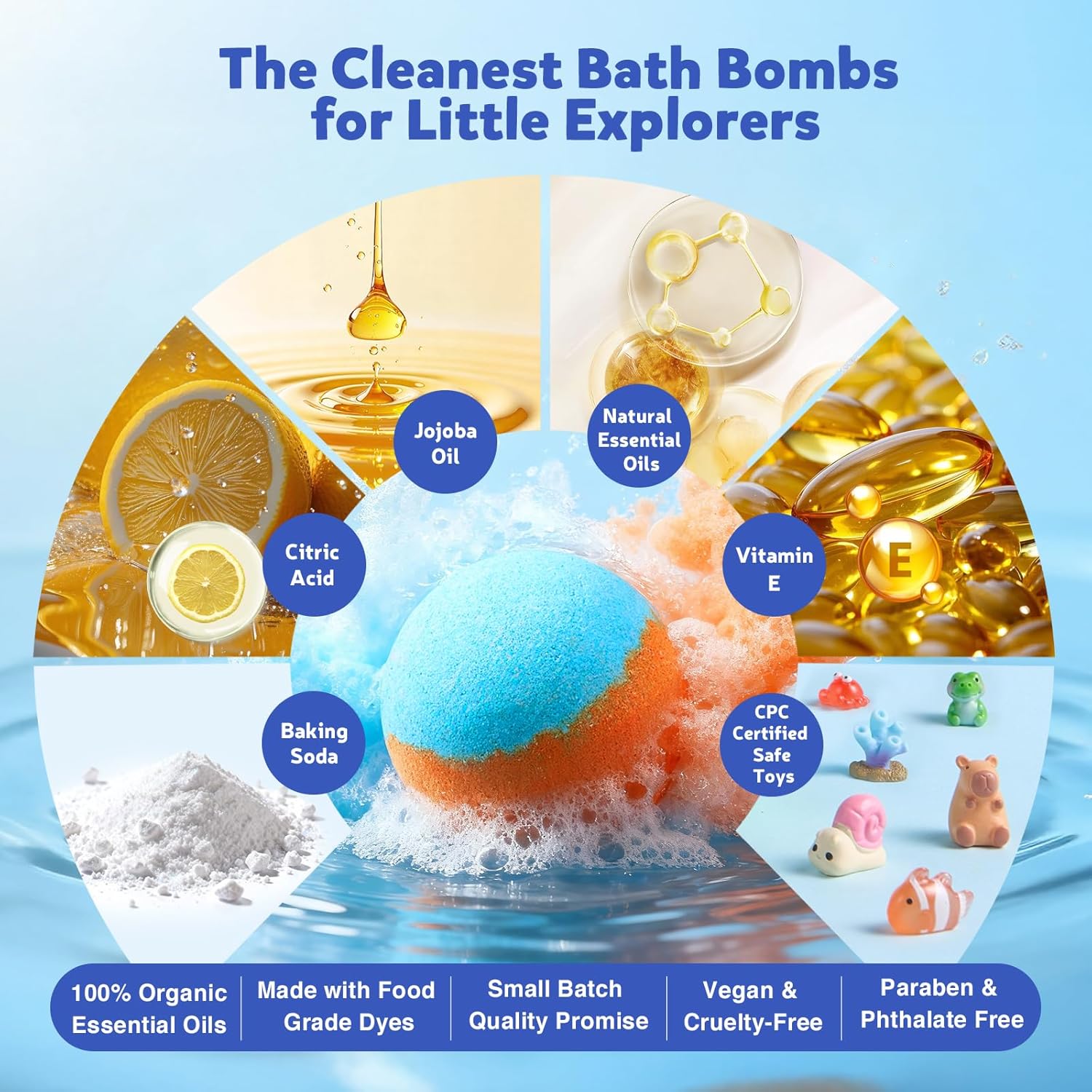 40 Kids Bath Bombs with Surprise Inside, Ocean & Jungle Animal Toys Gift Set with Natural Child-Safe Ingredients, Travel-Friendly Bath Bombs for Boys and Girls, Great for Birthdays, Christmas & Easter - Image 4