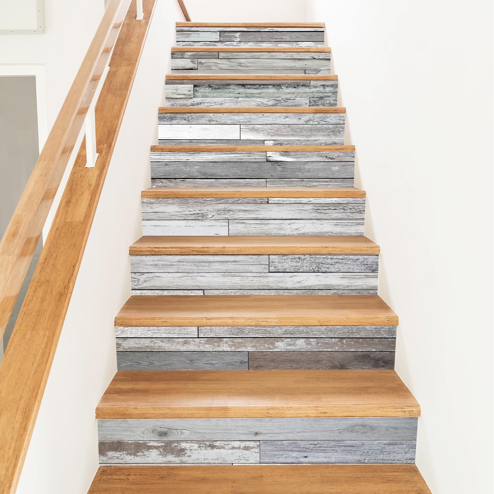 Contremarches d'escalier autocollant gris decoration marche escalier