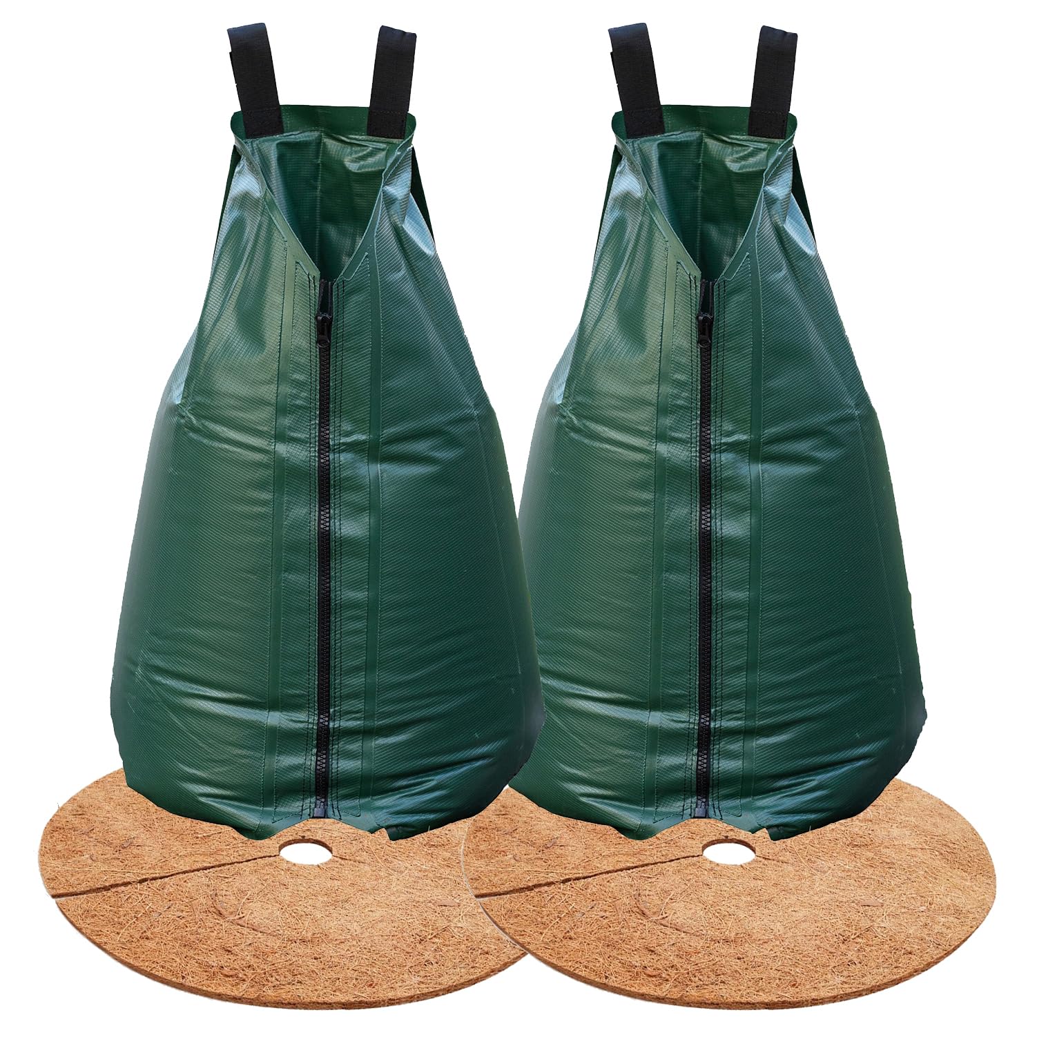 20gal Tree Watering Bag Slow Release with Coconut Fiber Mulch Ring, Deep Root&Slow Release&Automatic Drip Irrigation Water...