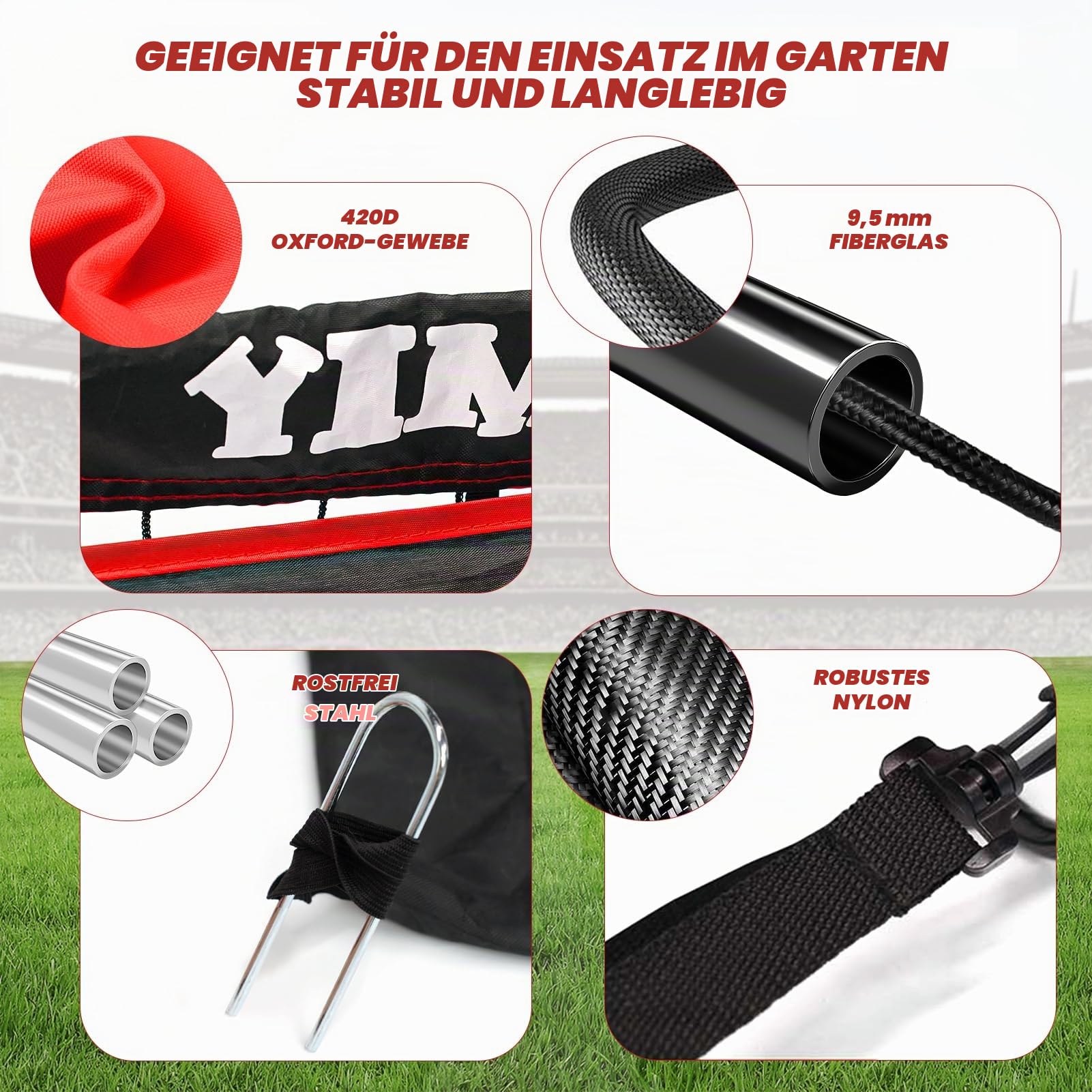 Yimore Fussballtore für Garten Kinder mit Tragetasche-3 in 1 Kinder Fußballtor Torwand für Kinder-Faltbares Fußball Tor Fussballtore Geschenke für Garten Kinder