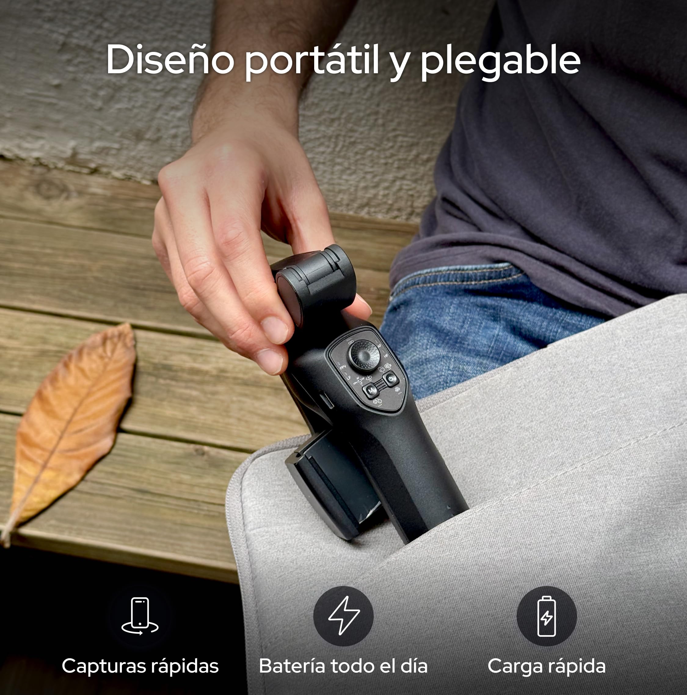 GYRO Floorfy. Estabilizador Inteligente de Tres Ejes para teléfonos, Brazo Extensible Integrado, para Android y iPhone. CREA Tours virtuales con la App de Floorfy