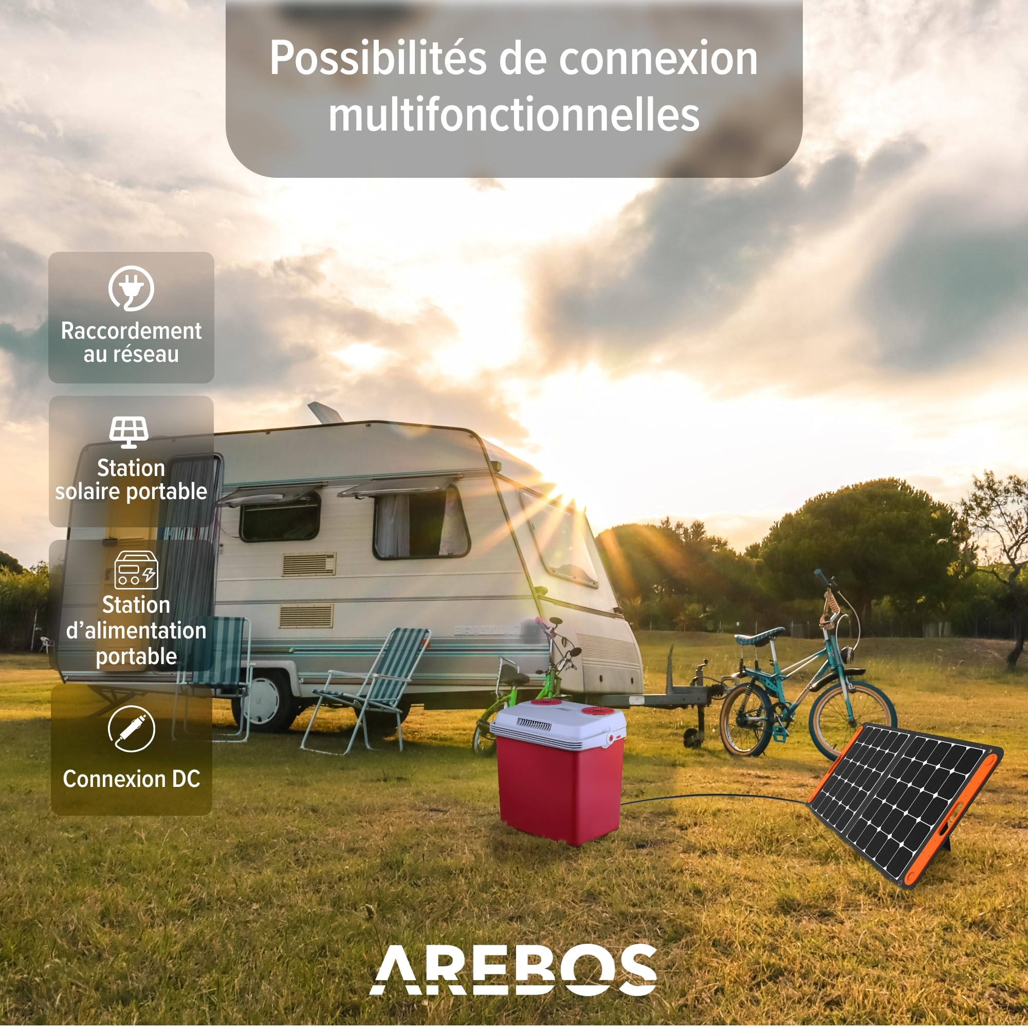 AREBOS Glacières | Boîte réfrigérante | 25 L | Boîte chauffante thermoélectrique | sur Secteur | Mode éco | 12/230 V pour Voiture et Prise de Courant