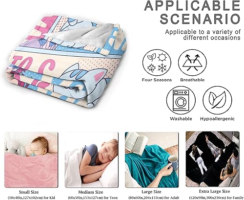 Miniatura 6 de Manta de anime de regalo para niñas, decoración de anime Kawaii para mujeres, solo una chica que ama a los gatos de anime y ramen, manta de franela