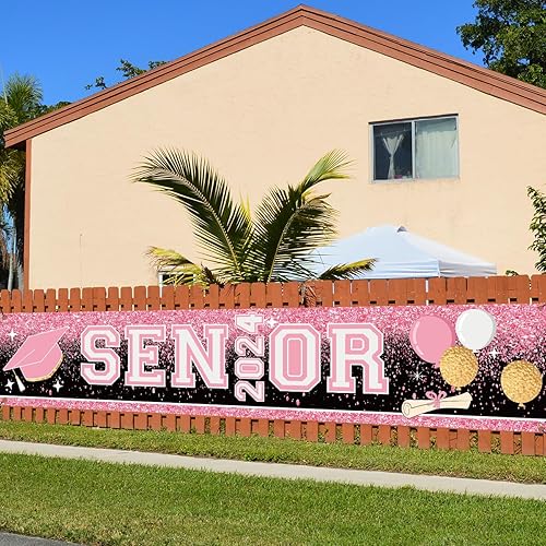 Miniatura 4 de Cartel grande para decoraciones de graduación para personas mayores 2023, pancarta rosa para la clase de 2023, cartel de graduación 2023, cartel de