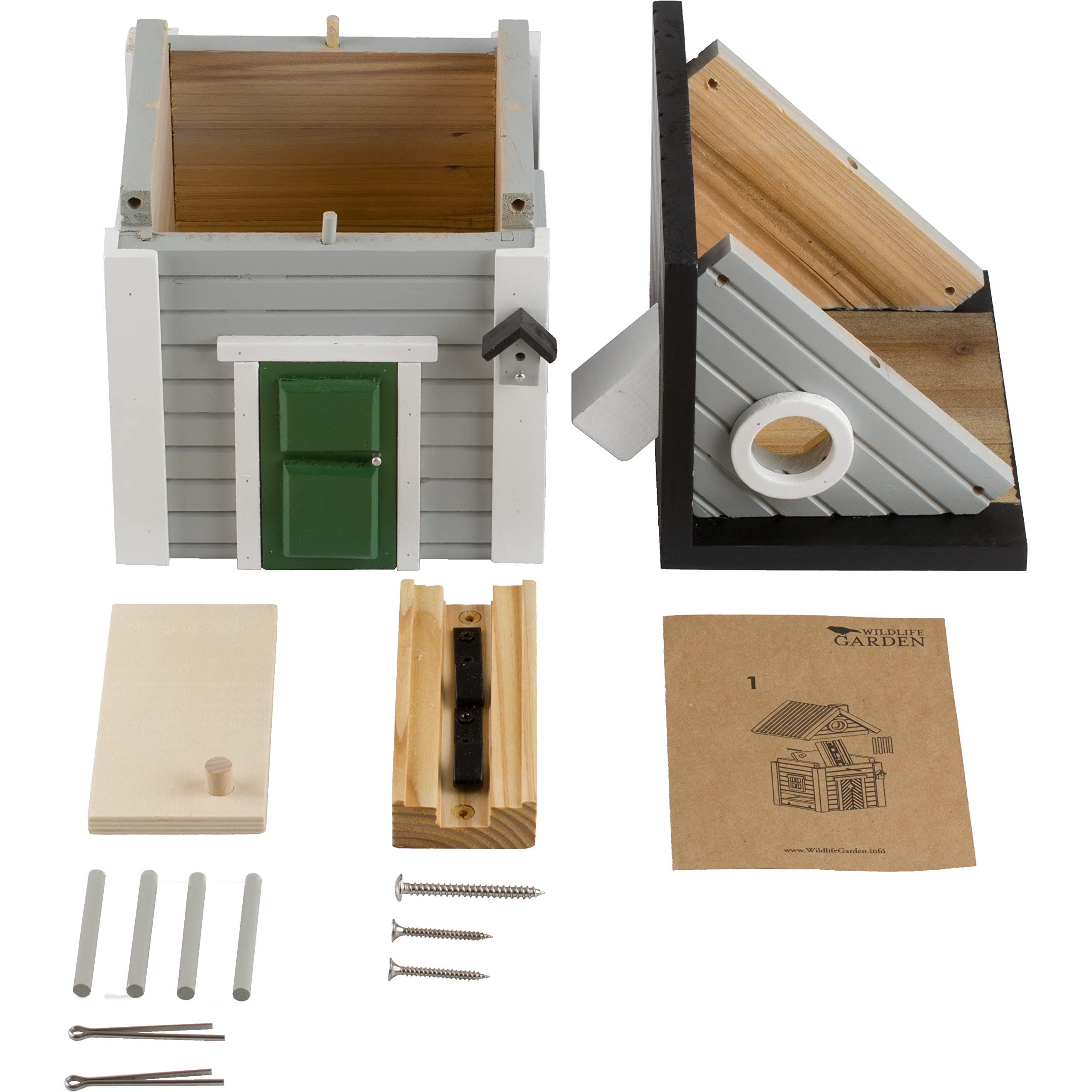 Wildlife Garden WG119 Multiholk Grey House – La mangiatoia combinata e nidificatore in legno