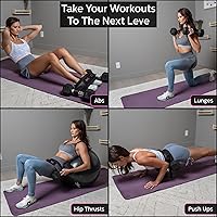 Vista 7 de Cinturón de empuje de cadera para ejercicio, entrenador de glúteos para entrenamientos en casa con acolchado extra, cinturón de empuje de cadera