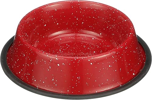 Neater Pet Brands - Tazón para mascotas estilo campamento al aire libre - Esmalte Ware Azul Negro Granito Colores - Cuencos antideslizantes para