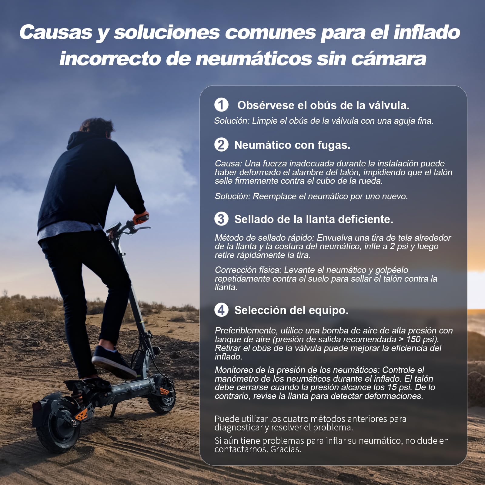 Neumáticos Off-Road Tubeless 10x2,7-6,5 para Smartgyro Speedway, Dualtron 3, KuKirin G3