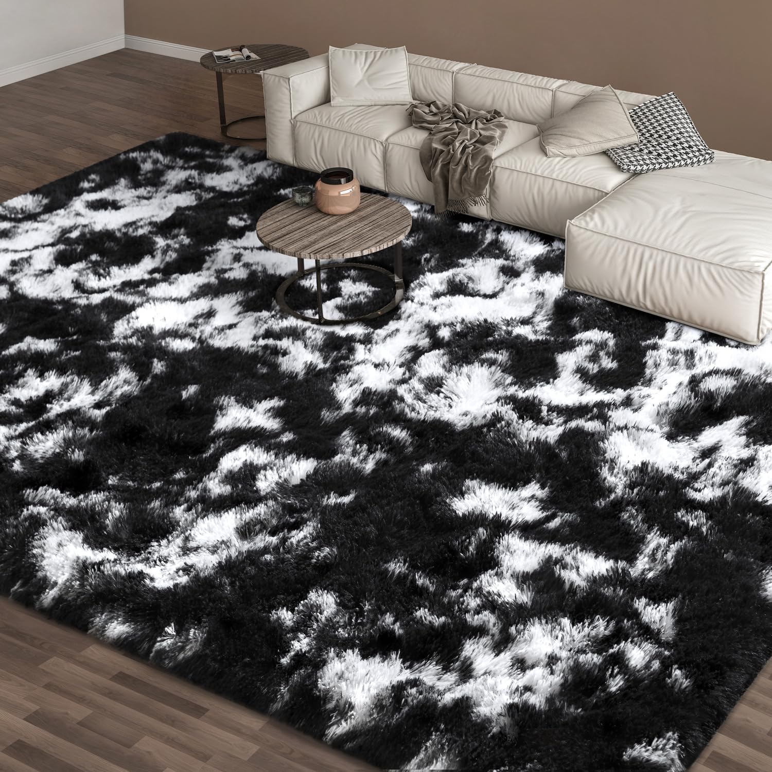 EVOIONOS Area Rug for Bedroom Living Room, Machine Washable 5x7 Fluffy Shag Rug, Soft Plush Non Slip Carpet for Indoor Floor Bedside Nursery Kids Room