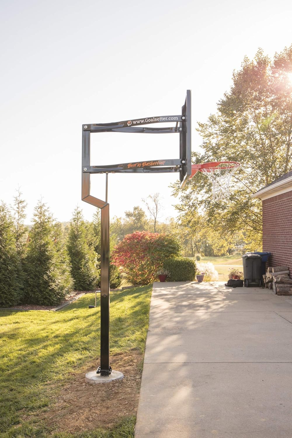 Goalsetter Contender In Ground Adjustable Basketball Hoop System with 54-Inch Acrylic Backboard and Collegiate Breakaway Rim, Black (SS44554A5W) : Sports & Outdoors