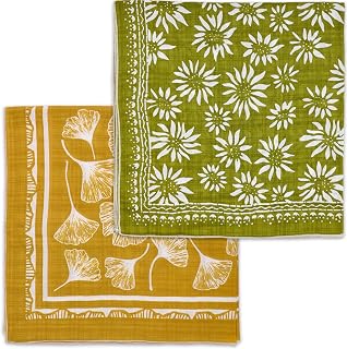 2 Pack Soft Cotton-Blend Bandana for Women and Men, 21.6''x 21.6'' Neck Head Scarf Summer Thin Bandana Headband