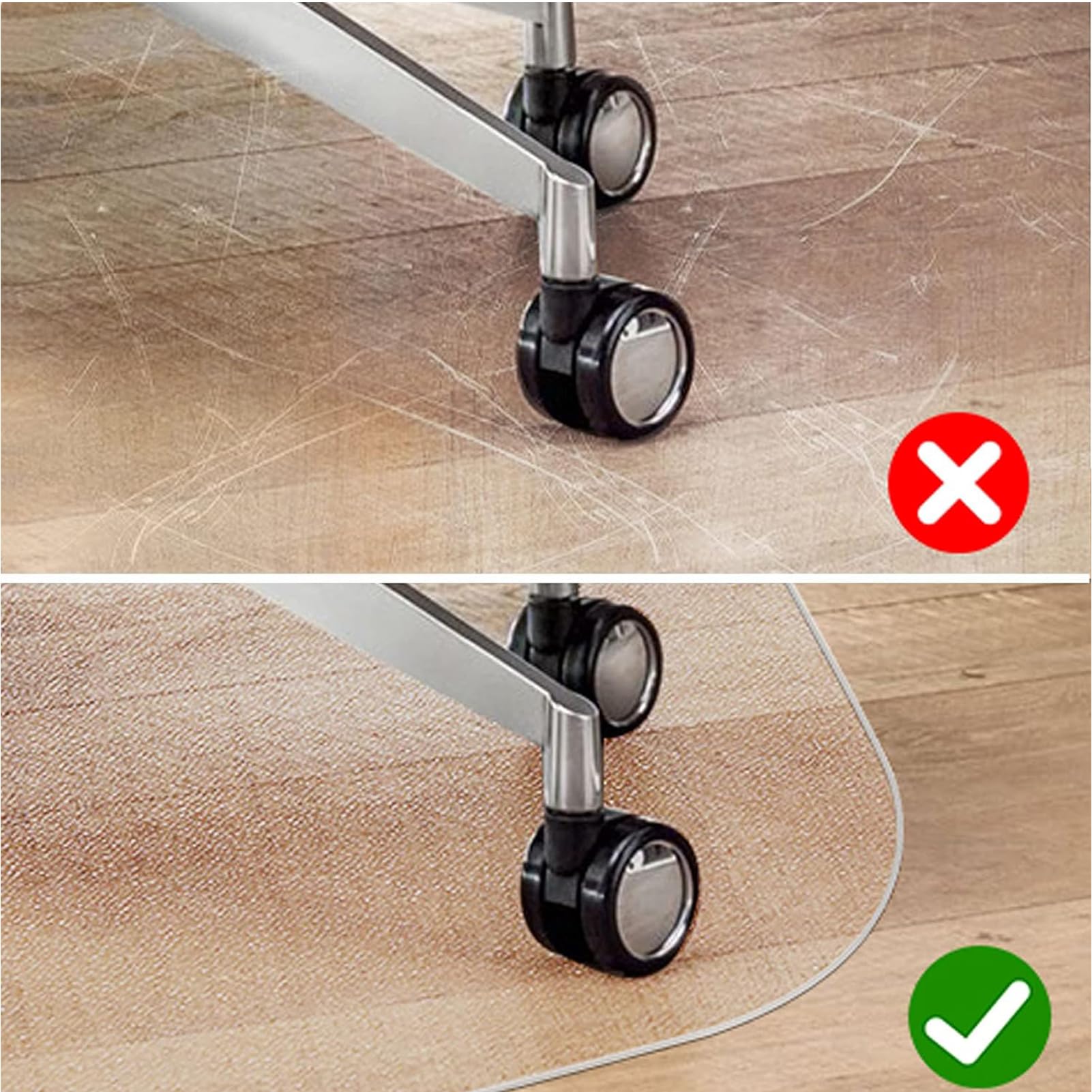 Alfombrilla de PVC transparente para suelos duros, impermeable, resistente al desgaste, fácil de limpiar, 2 mm de grosor, 90 x 130 cm, protección del suelo para el hogar y la oficina