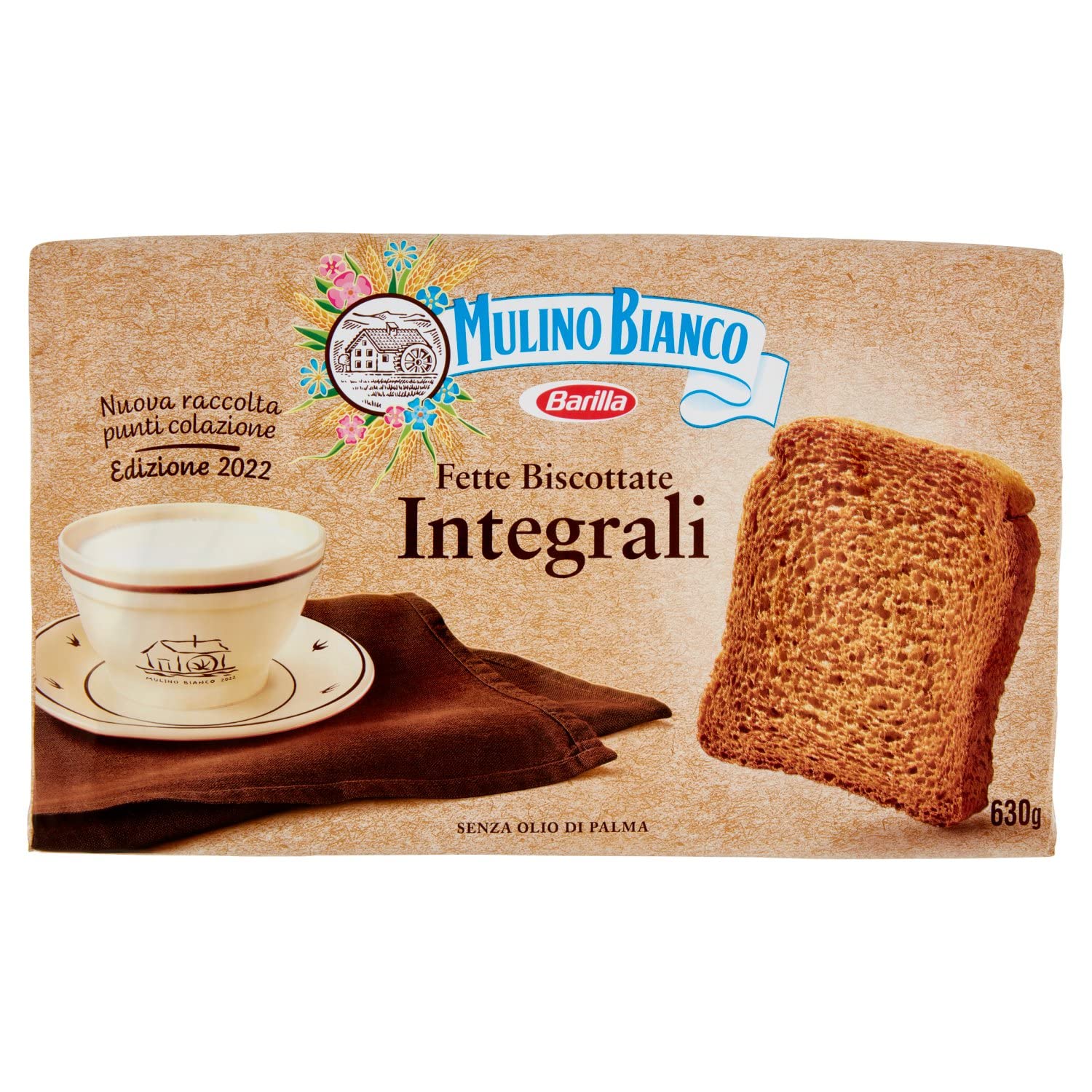 Mulino Bianco Fette Biscottate Armonie Integrali 72 Fette 630g - Rusks Whole Wheat -Made In Italy