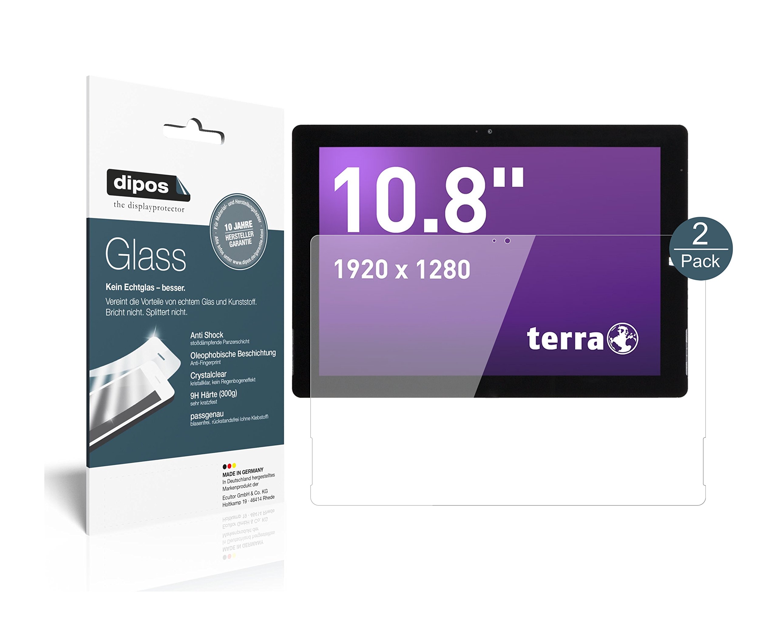 dipos I 2X Pellicola Protettiva antiriflesso Compatibile con Apple iPad Air/iPad Air 2 Pellicola di Protezione