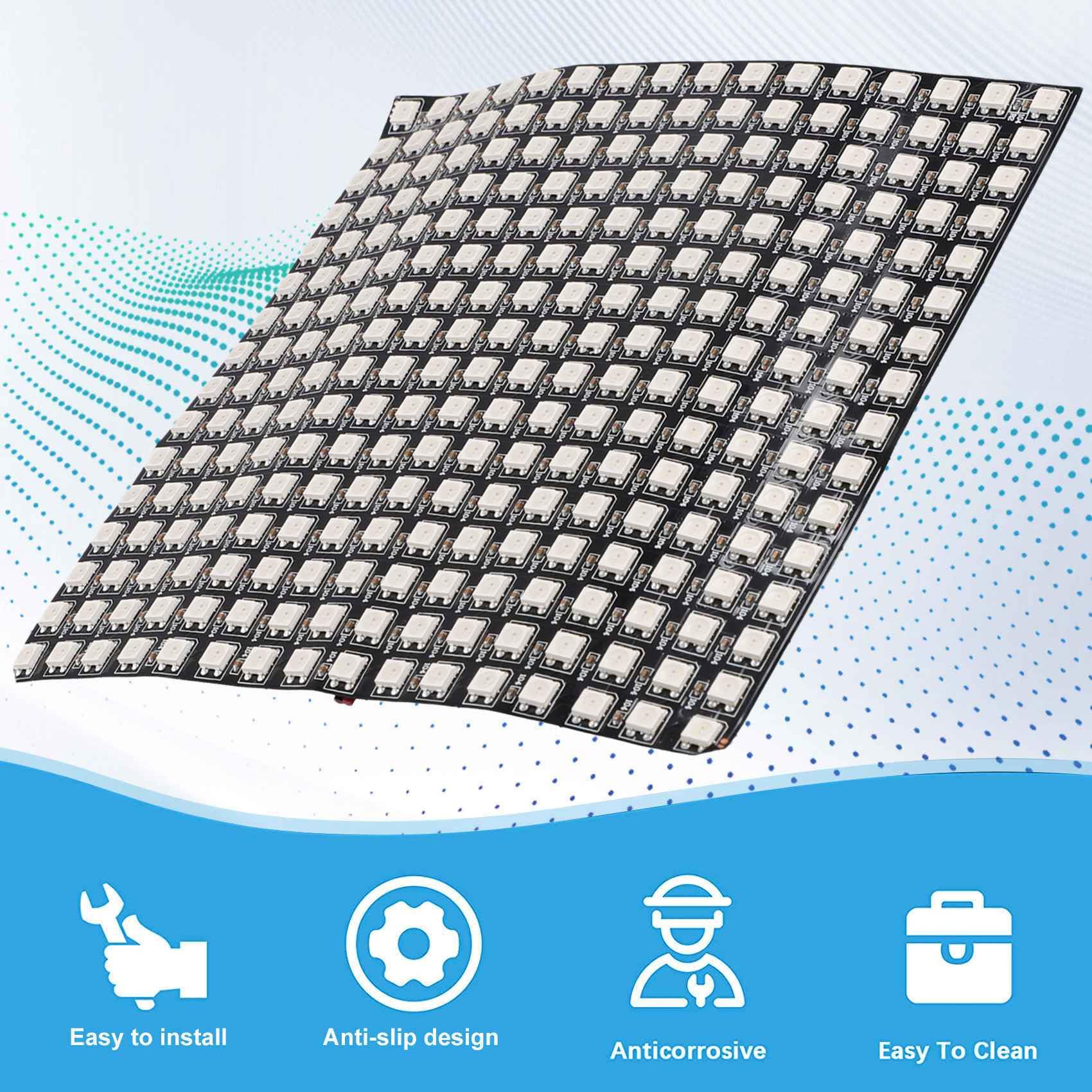 10X Pannello Matrice LED RGB WS2812 Indirizzabile Individualmente Flessibile per Display Video, DC5V (16x16)