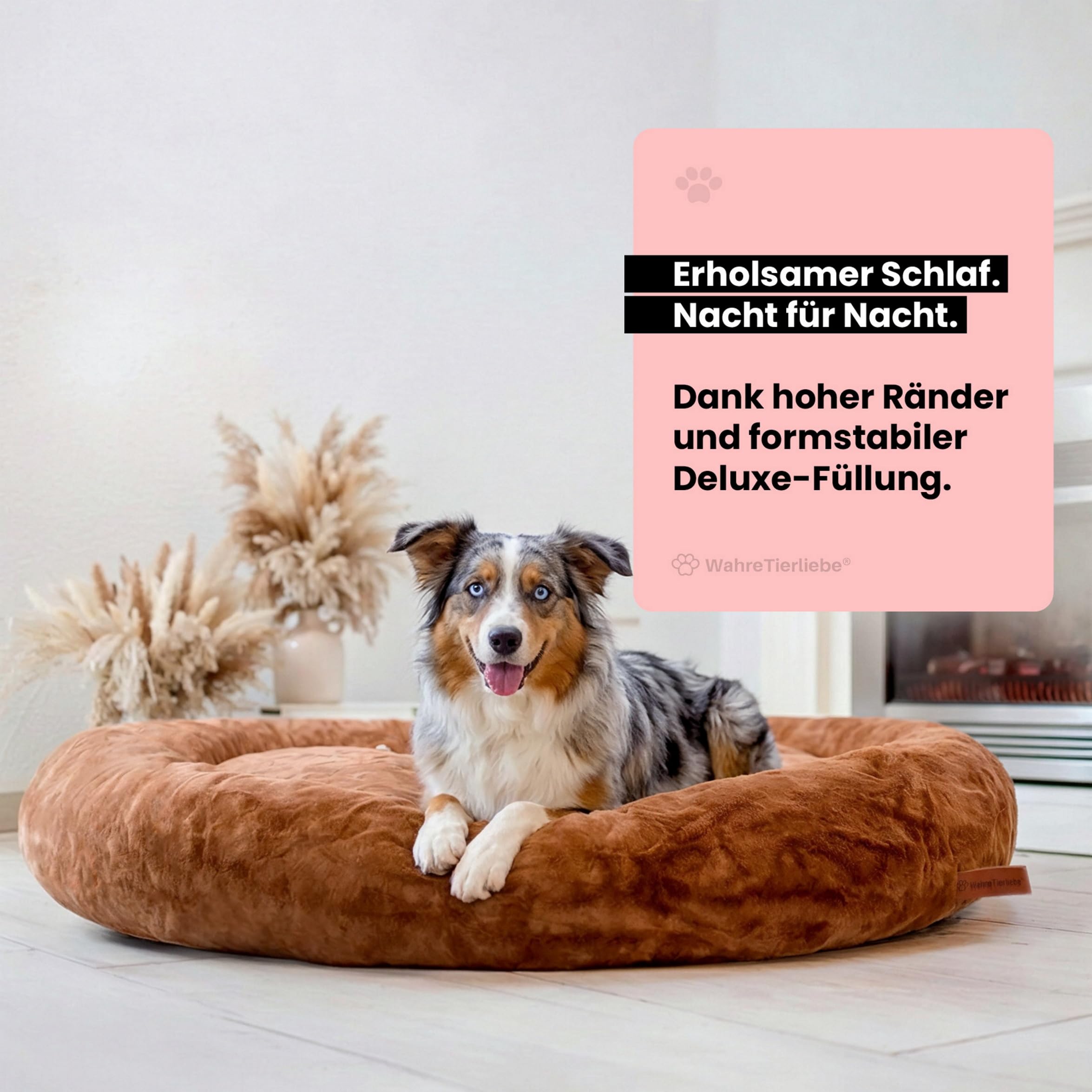Wahre Tierliebe Cama para perros Cloud 7 [Plus] – El original, con funda lavable [S, 70 cm, gris] Cojín para perros, cesta para perros, cama mullida para perros grandes, medianos y pequeños