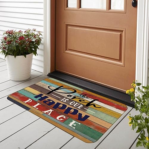 Miniatura 3 de Porch Rules The Porch is Our Happy Place - Juego de 2 tapetes de 17 x 30 pulgadas, para interiores y exteriores, decoración para porche delantero,