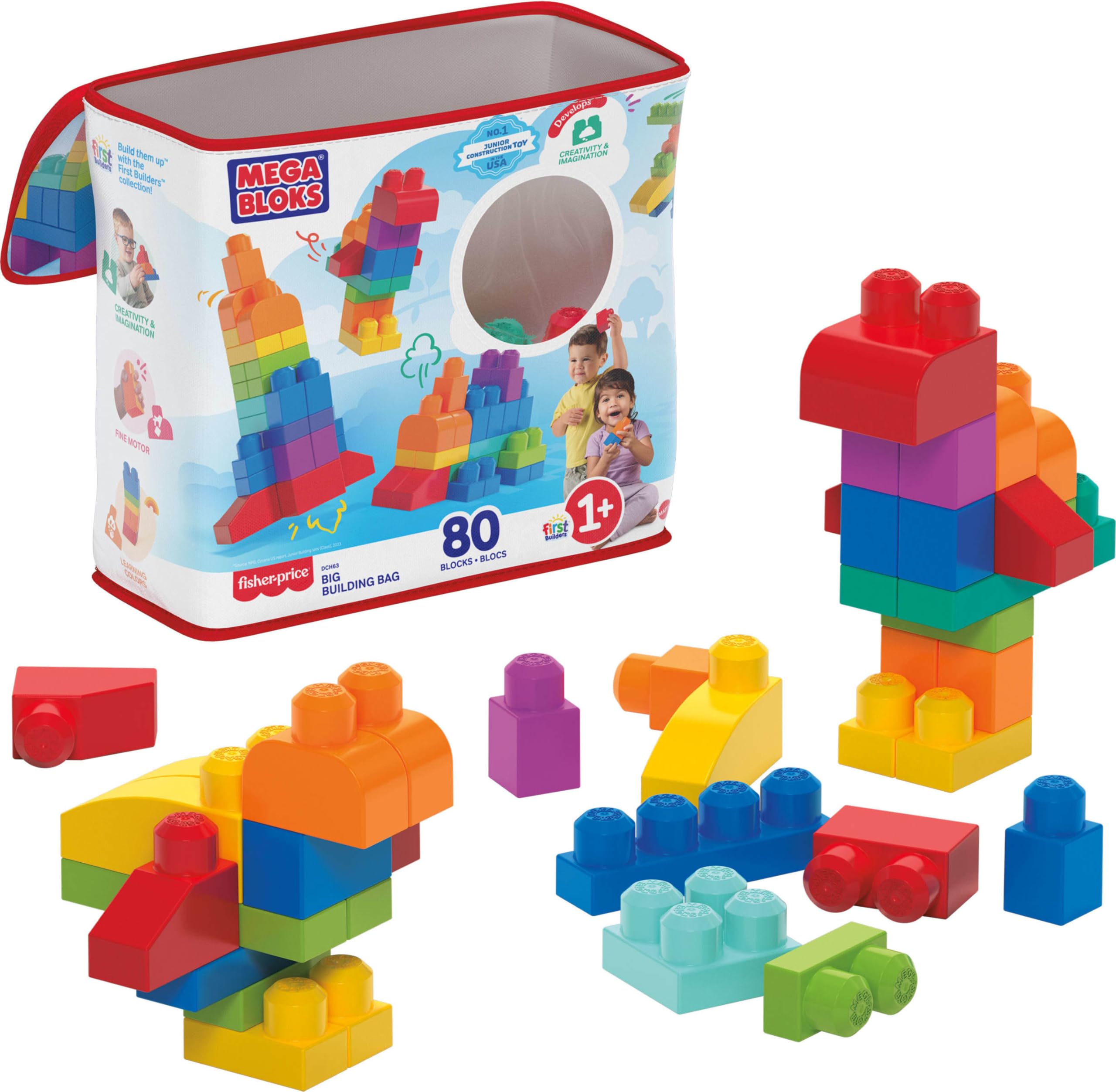 BE:FIRSTまとめ売り① Mega Brands 80-Piece First Builders Blocks Set with Storage