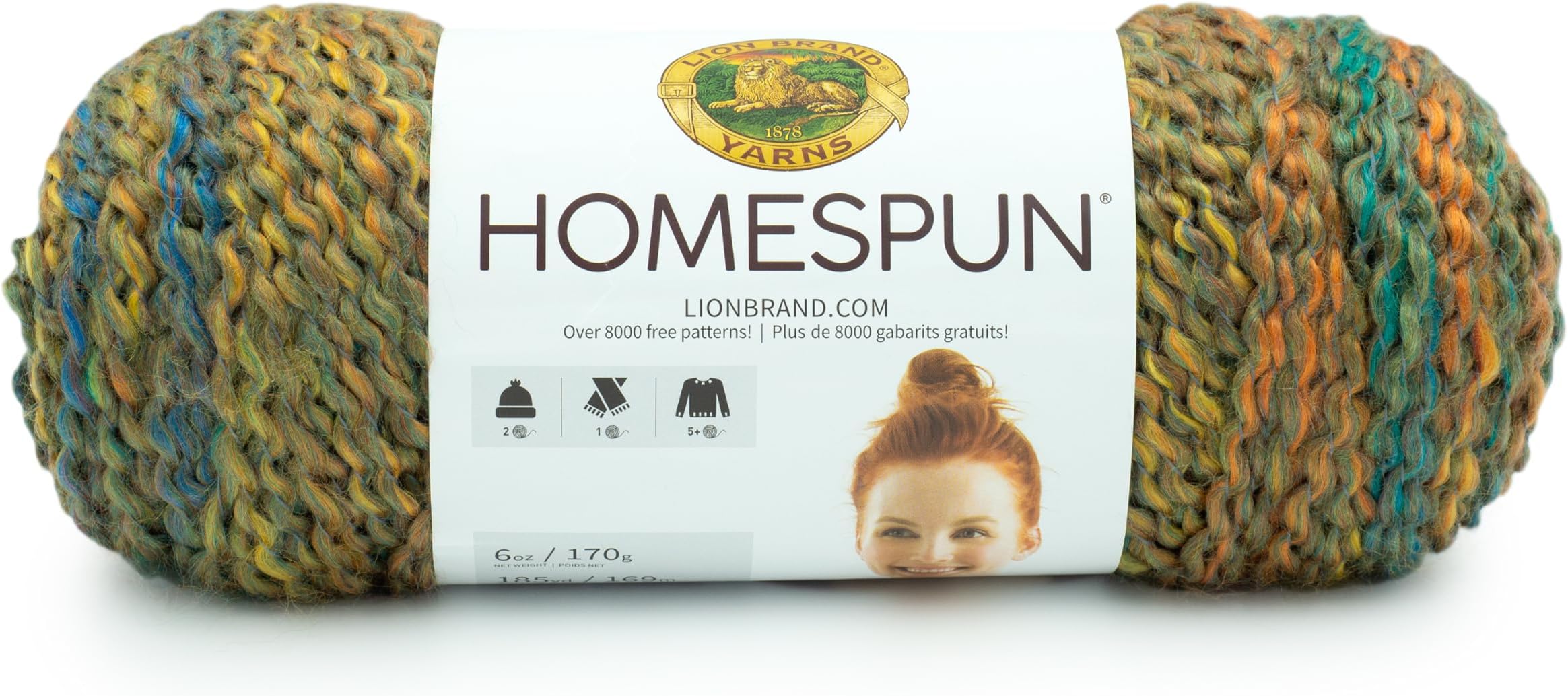(1 Skein) Lion Brand Yarn Homespun Bulky Yarn, Painted Desert