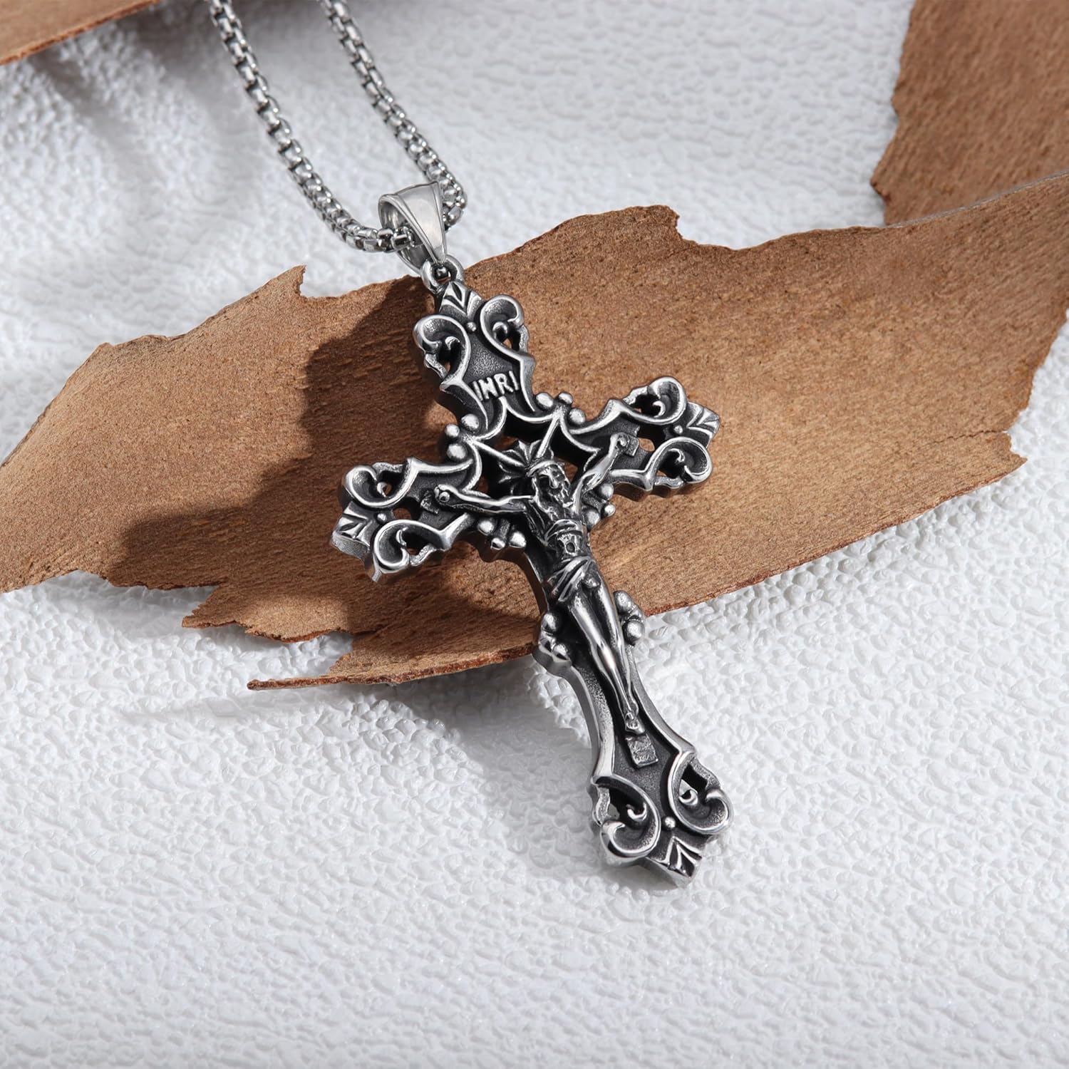 Cross Necklace for Men Silver Cross Chain Stainless Steel Pendant for Women Goth Necklace Gothic Christian Jewelry - Image 4