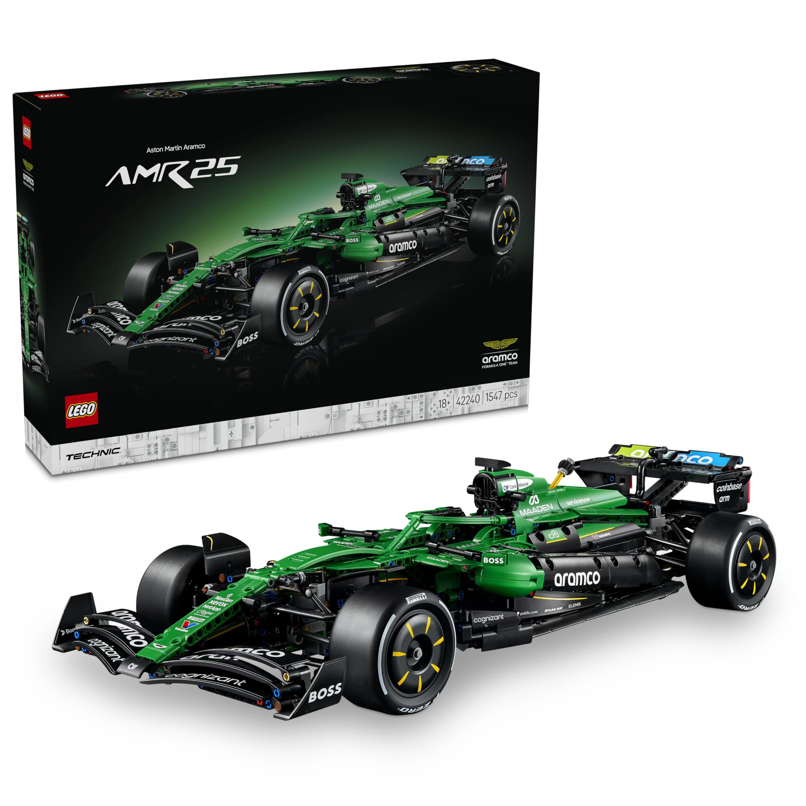 LEGO Technic Aston Martin Aramco AMR25 Formel 1 Rennwagen - Modellbau für Erwachsene