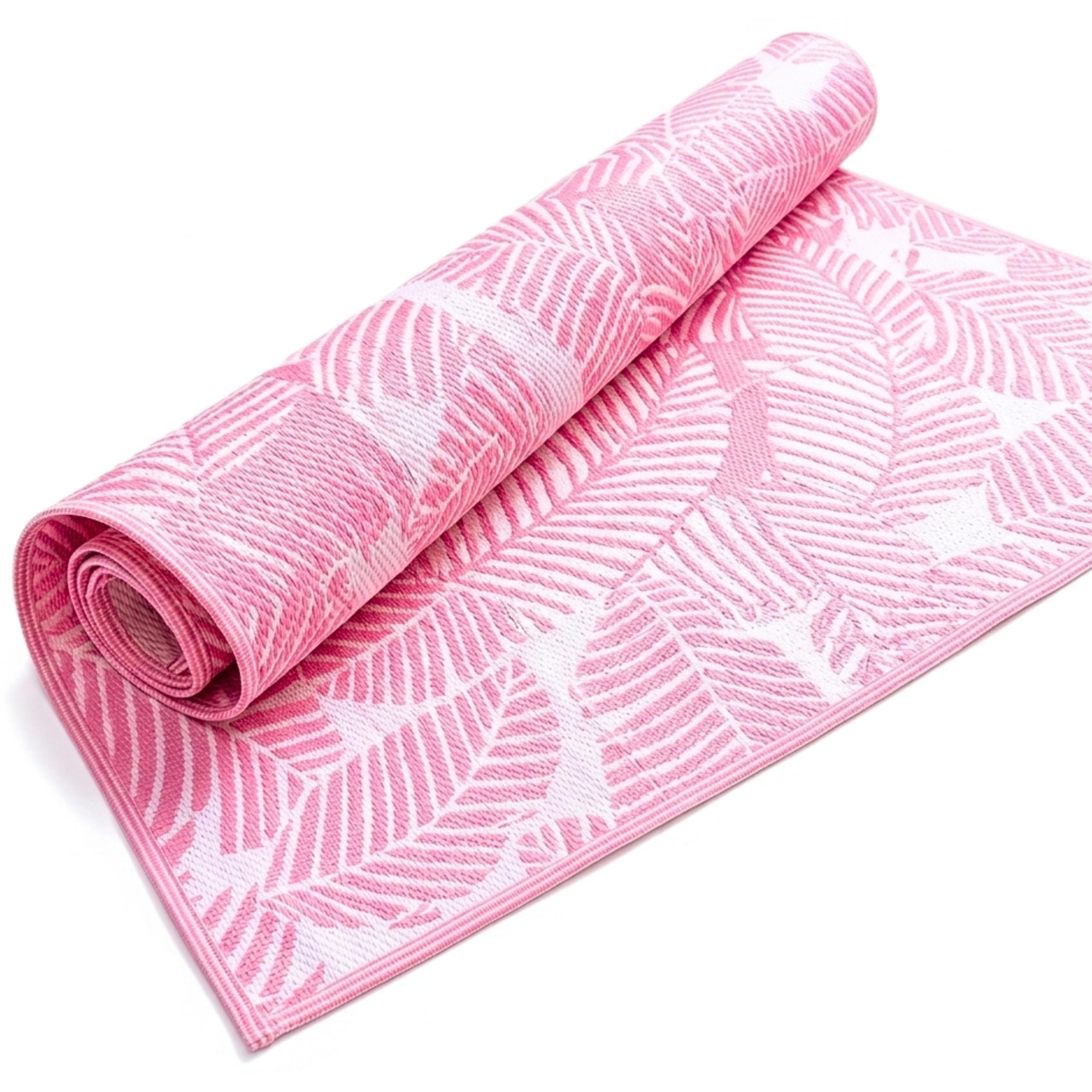 Leaf Design Mat - Blue & White Reversible Mat -9