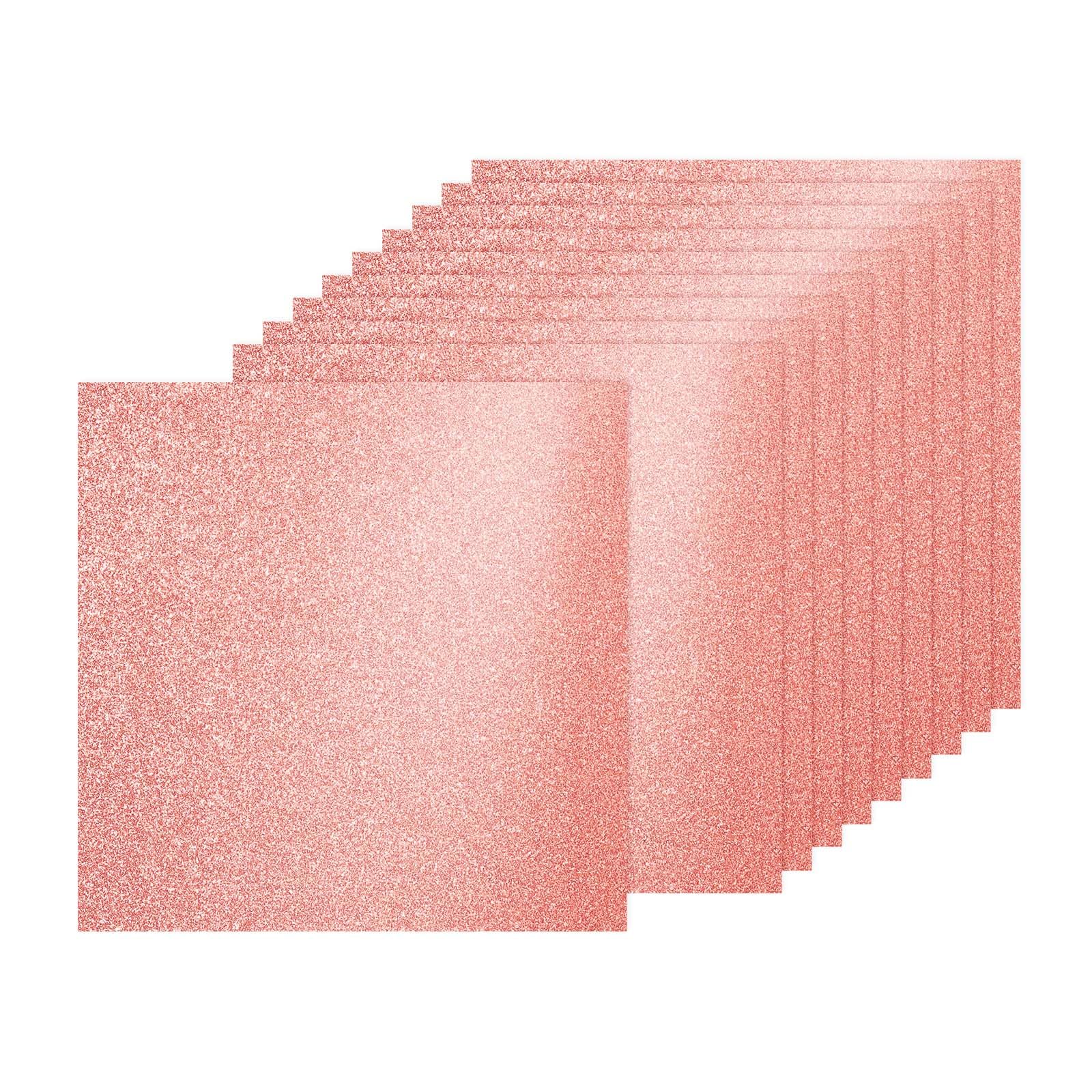 PATIKIL 20Sheets Rose Gold Glitter Cardstock, 12x12In Glitter Paper Card Stock Shiny Scrapbook 250gsm Sparkly Paper Large Shimmer for Crafts Scrapbook DIY Art Wedding Party