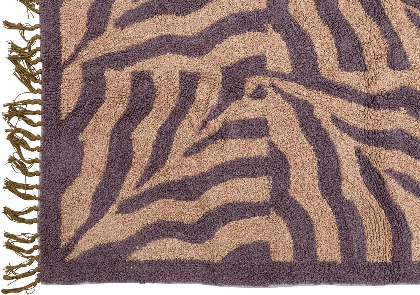 Bloomingville Cotton Tufted Print Fringe Rug, 60" L x 36" W x 0" H, Multicolor