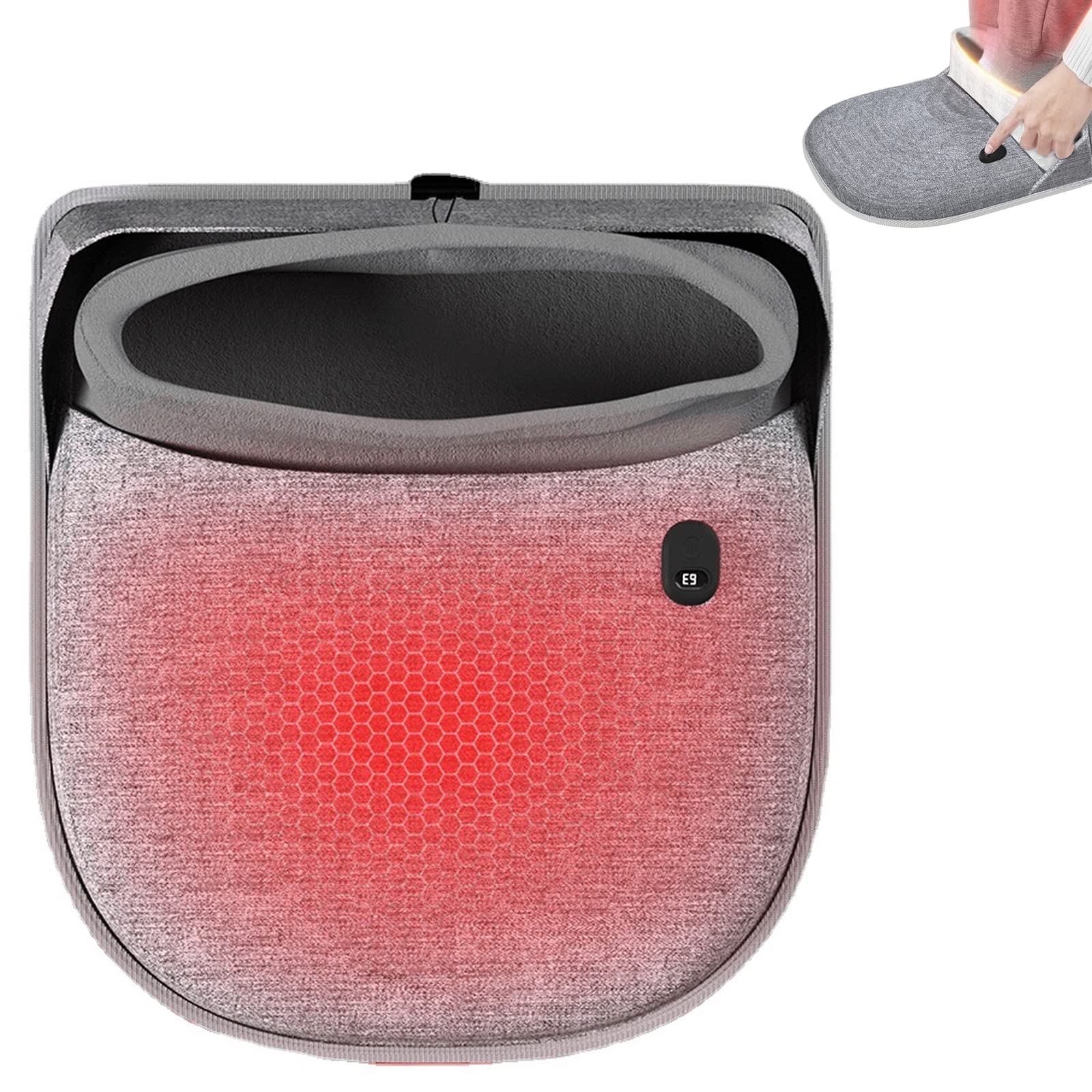 Scaldapiedi Elettrico, scaldapiedi elettrici a Riscaldamento rapido USB, Pantofole riscaldate in Morbido Pile for Piedi Caldi, 3 impostazioni di Riscaldamento, Grigio