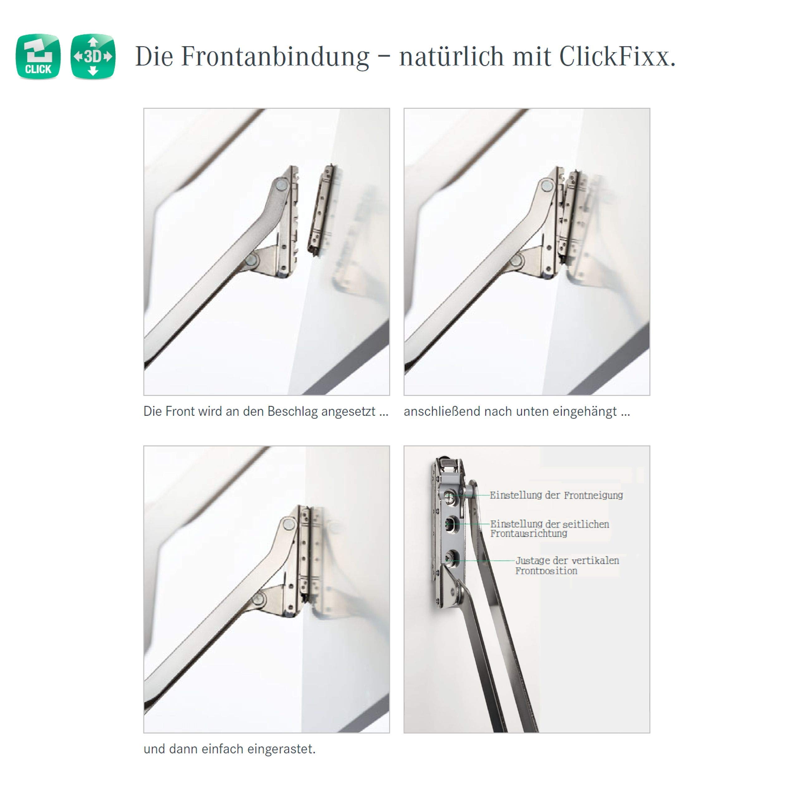 SO-TECH® FREEslide R3us Hochliftbeschlag für Schrankhöhen von 430-600 mm/Klappengewicht 5,0-9,7 Kg