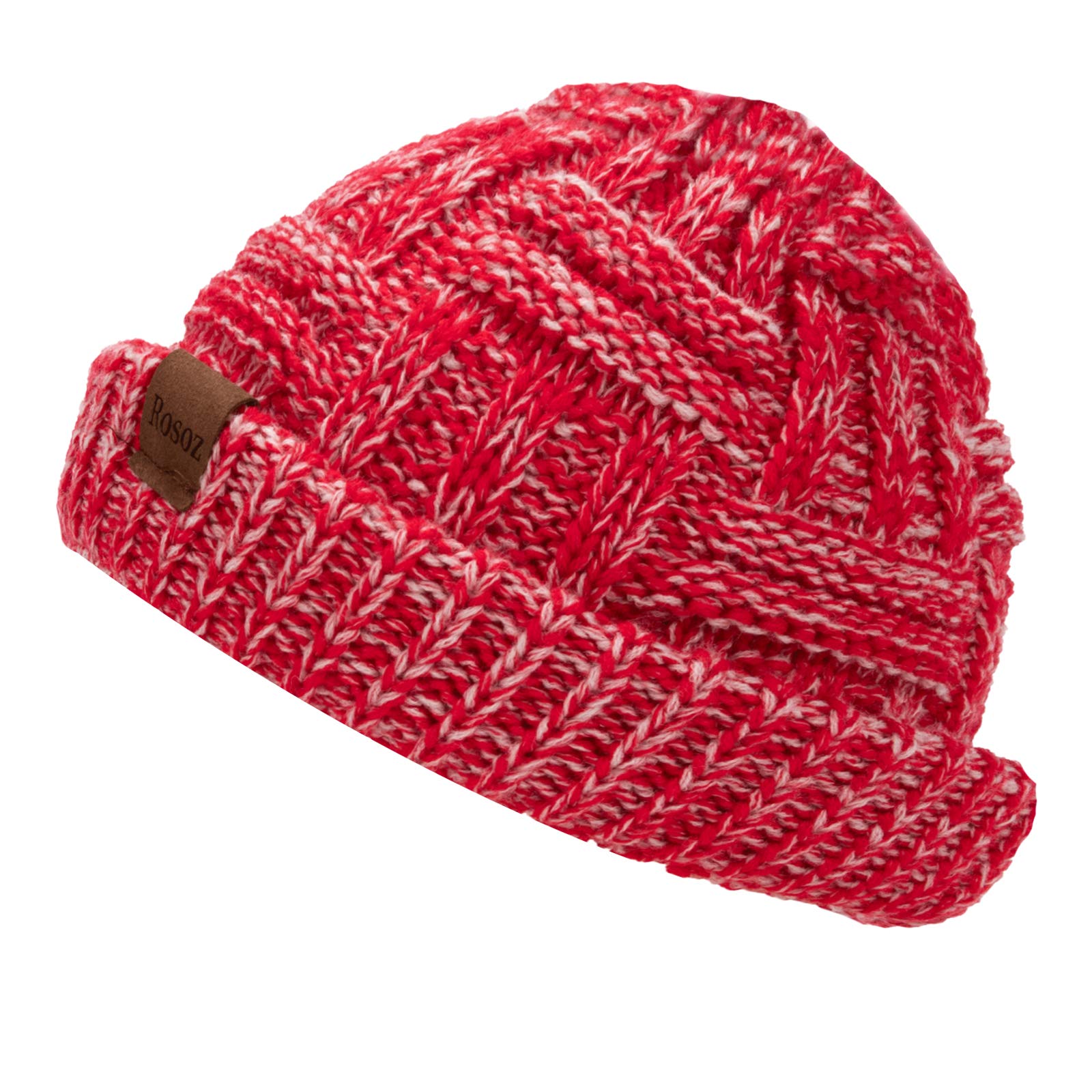 Rosoz Ponytail Beanie for Women - Winter Hat with Stretch Cable Knit Cap for Messy High Bun