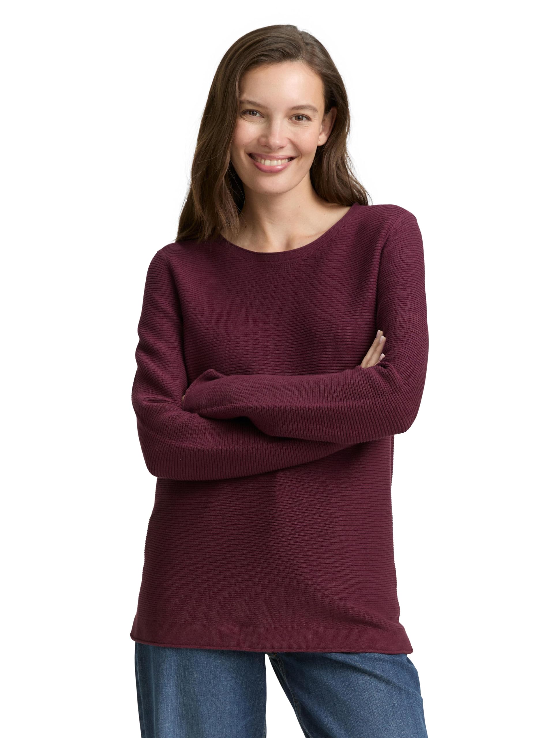 Tom Tailor Damen Strickpullover aus Bio-Baumwolle