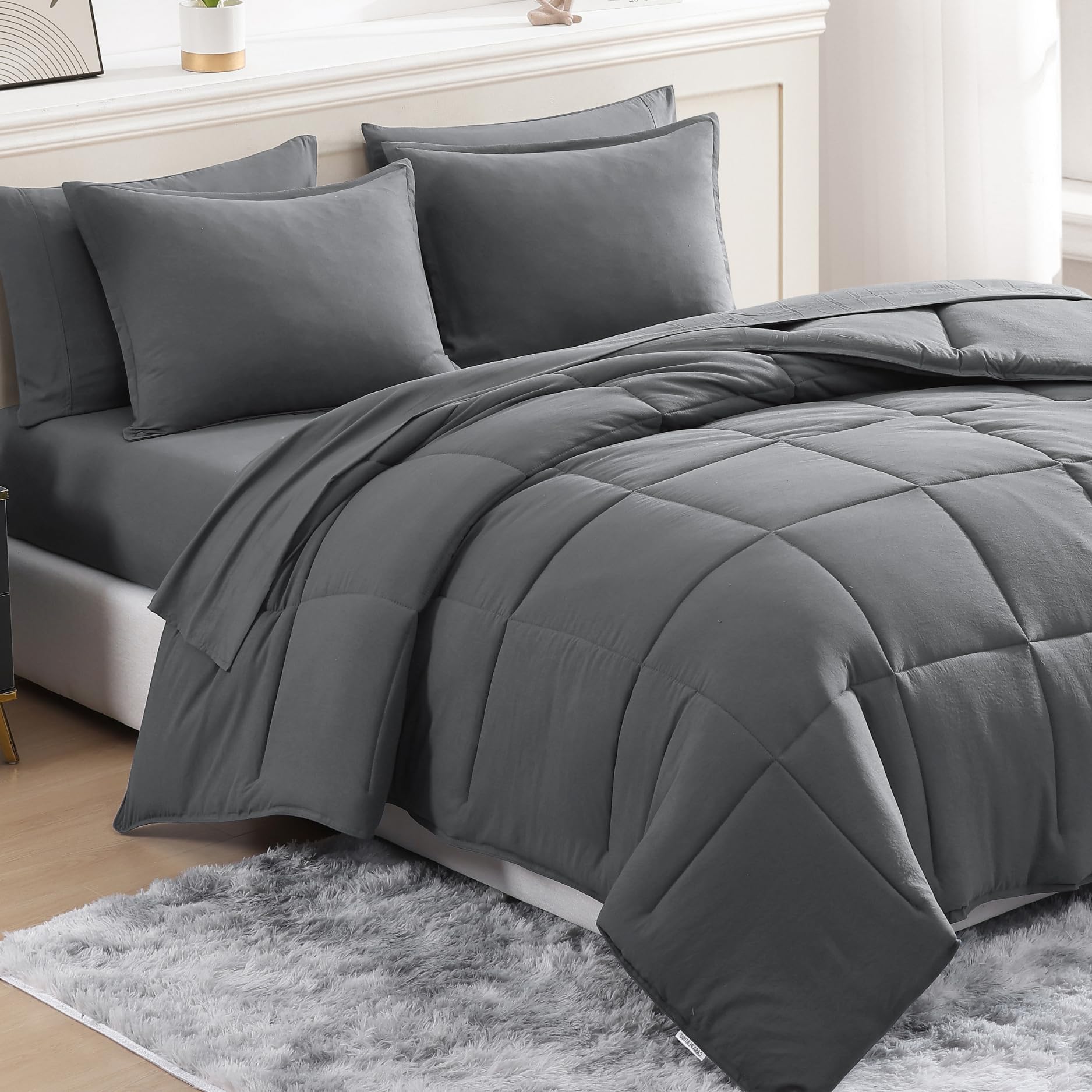 Amazon.com: Casa Platino Queen Comforter Set Pre-Washed - 7 Piece