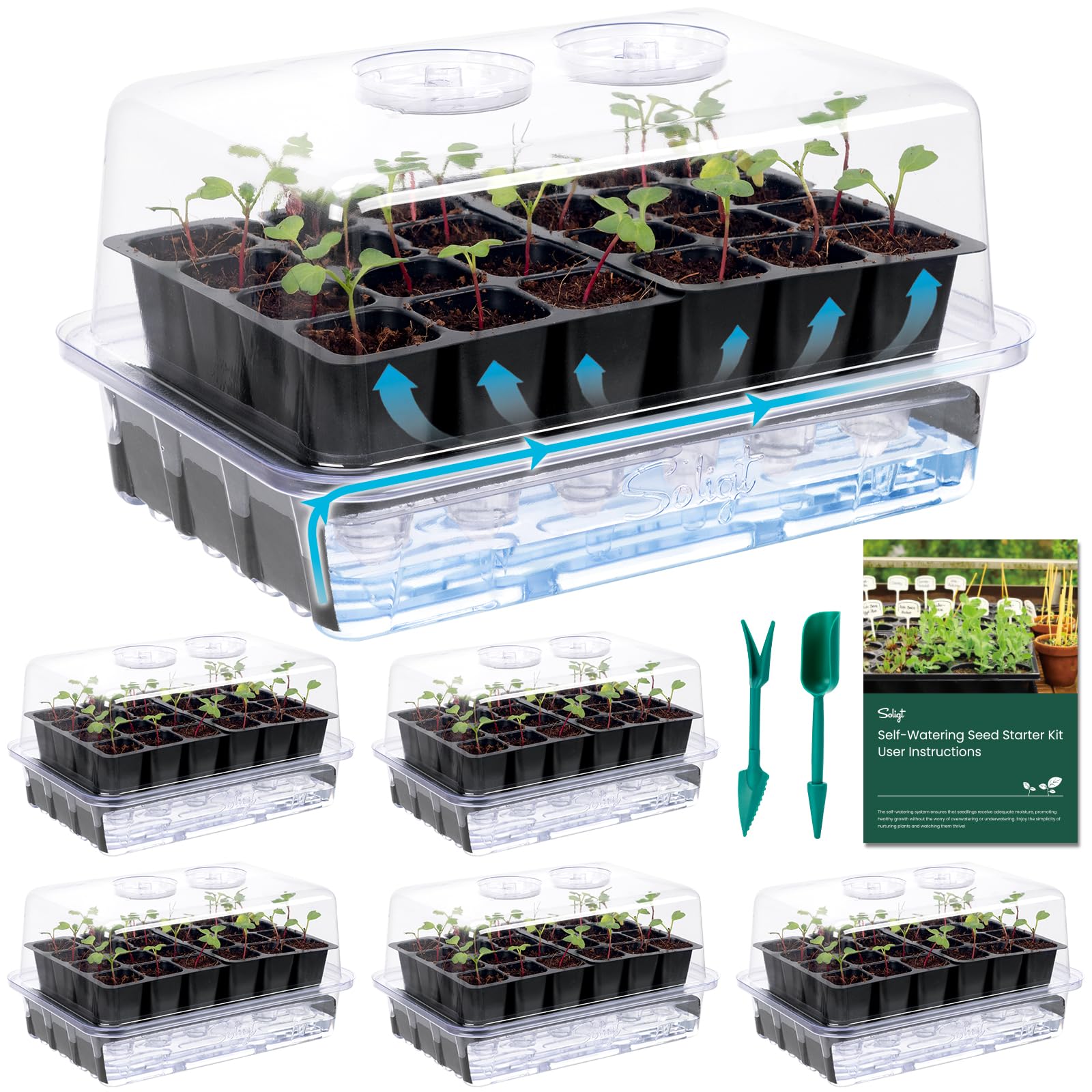 SOLIGT Self Watering Seed Starter Trays