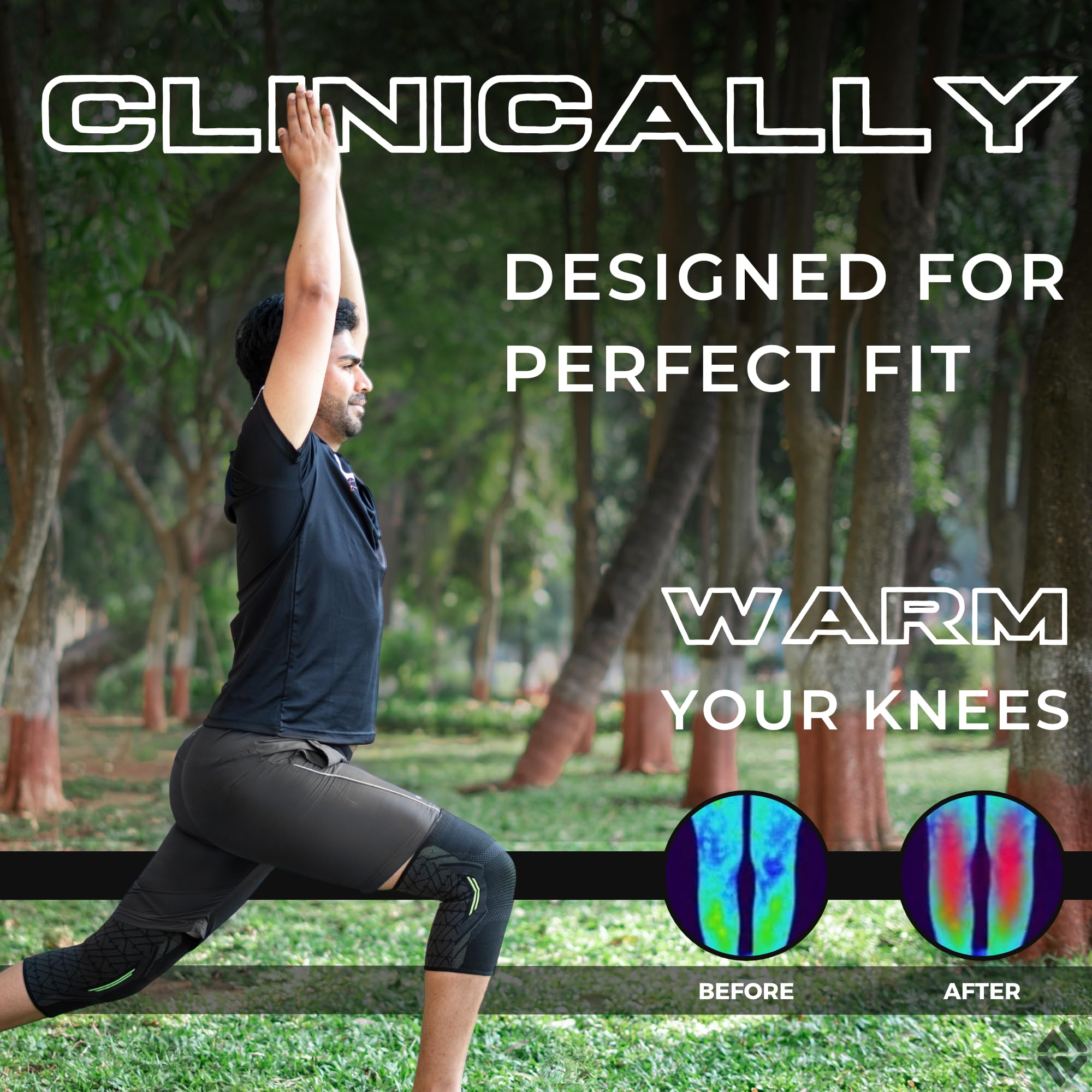 DR. FITZY 1 PAIR Anti-slip and breathable knee support for men gym squats and workout, ortho knee cap for men sports, bold knee pad for man (2pcs compression knee sleeves for squats and running) - Image 4 thumbnail