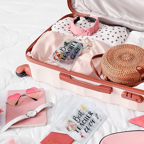 Miniatura 7 de Cunno 60 piezas de regalos de agradecimiento para profesores, a granel, pequeña bolsa de maquillaje impermeable, bolsa de cosméticos para lápices,