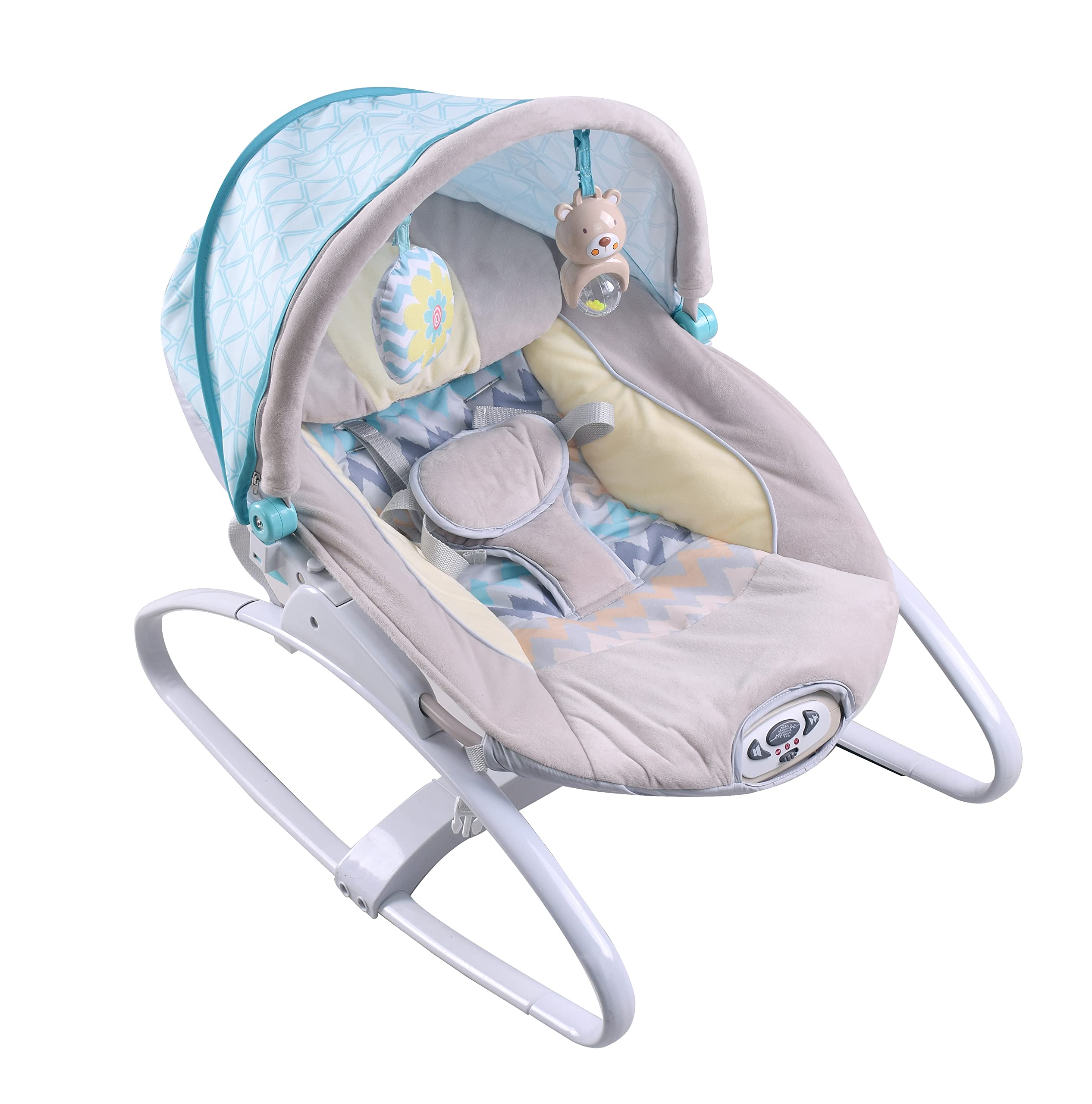 INFANTSO Baby Rocker & Bouncer for 0 to 2 Years (Grey), Portable Chair for Newborn with U-Shaped Pillow, Calming Vibrations, & Hanging Toys, Adjustable Toddler Swing (B08LH8VS4X) Amazon Price History, Amazon Price Tracker