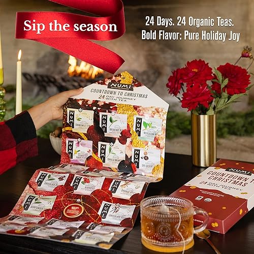 Miniatura 2 de Numi Calendario de Adviento de té orgánico 2025 – 24 días de tés orgánicos de comercio justo – Set de regalo de cuenta regresiva de Navidad con Earl