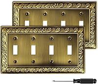 Vista 11 de Cubiertas Decorativas de Interruptor de Luz de Latón Antiguo Placas de Pared Placas de Interruptor Basculante Cubiertas de Enchufes