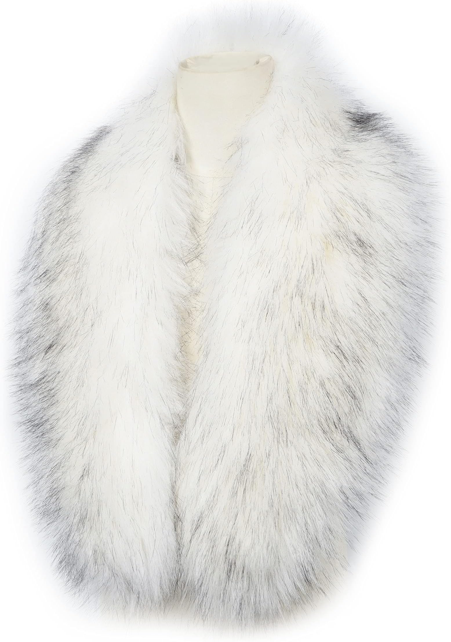 Womens Faux Fur Collar Shawl Winter Soft Fake Fur Scarf Wrap Warmer For Wedding Evening Cape