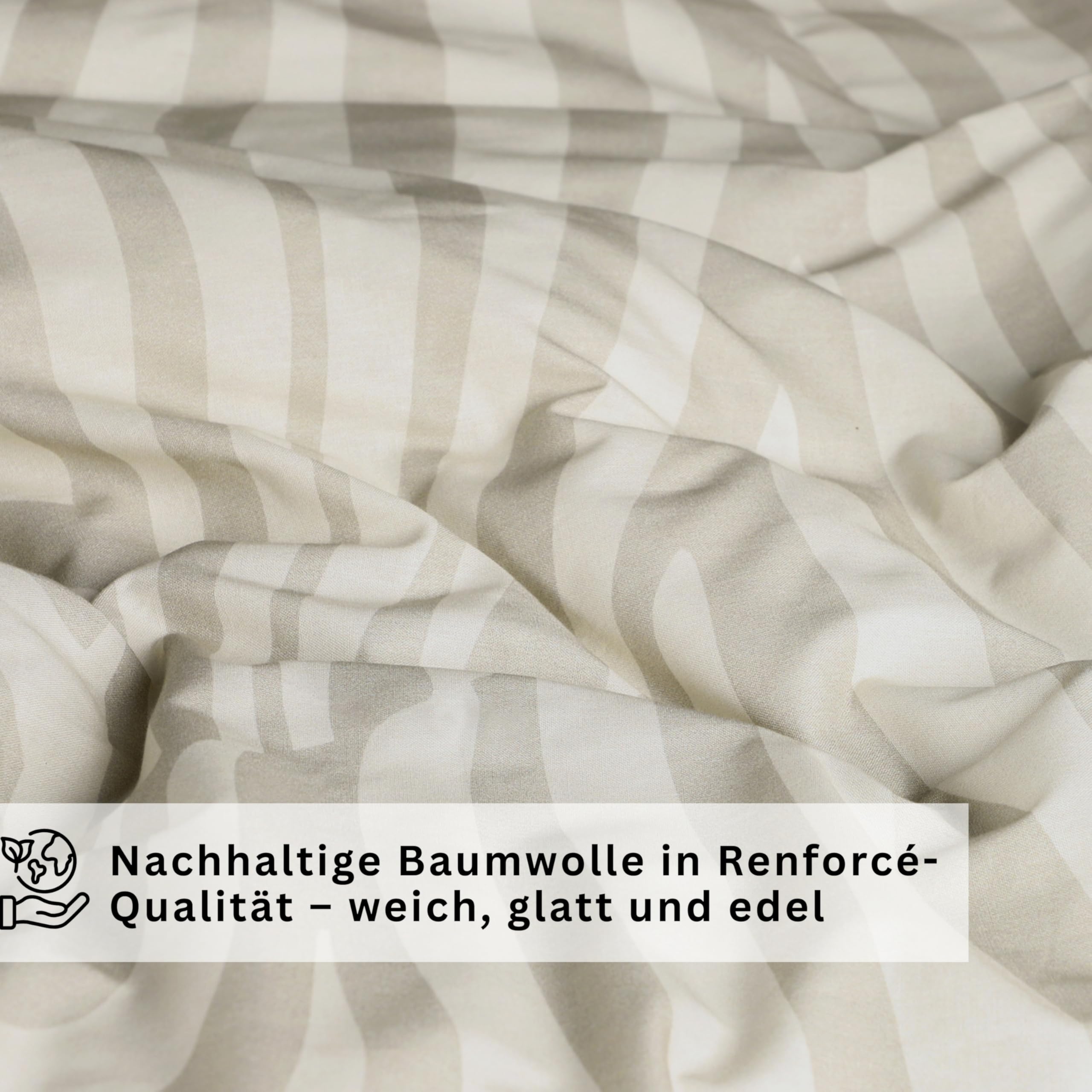 Set di biancheria da letto Esprit in cotone renforcé 135x200 beige - 1x copripiumino 135 x 200 + 1x federa 80x80 cm - Set di biancheria da letto di lusso in qualità hotel, traspirante, 2 pezzi