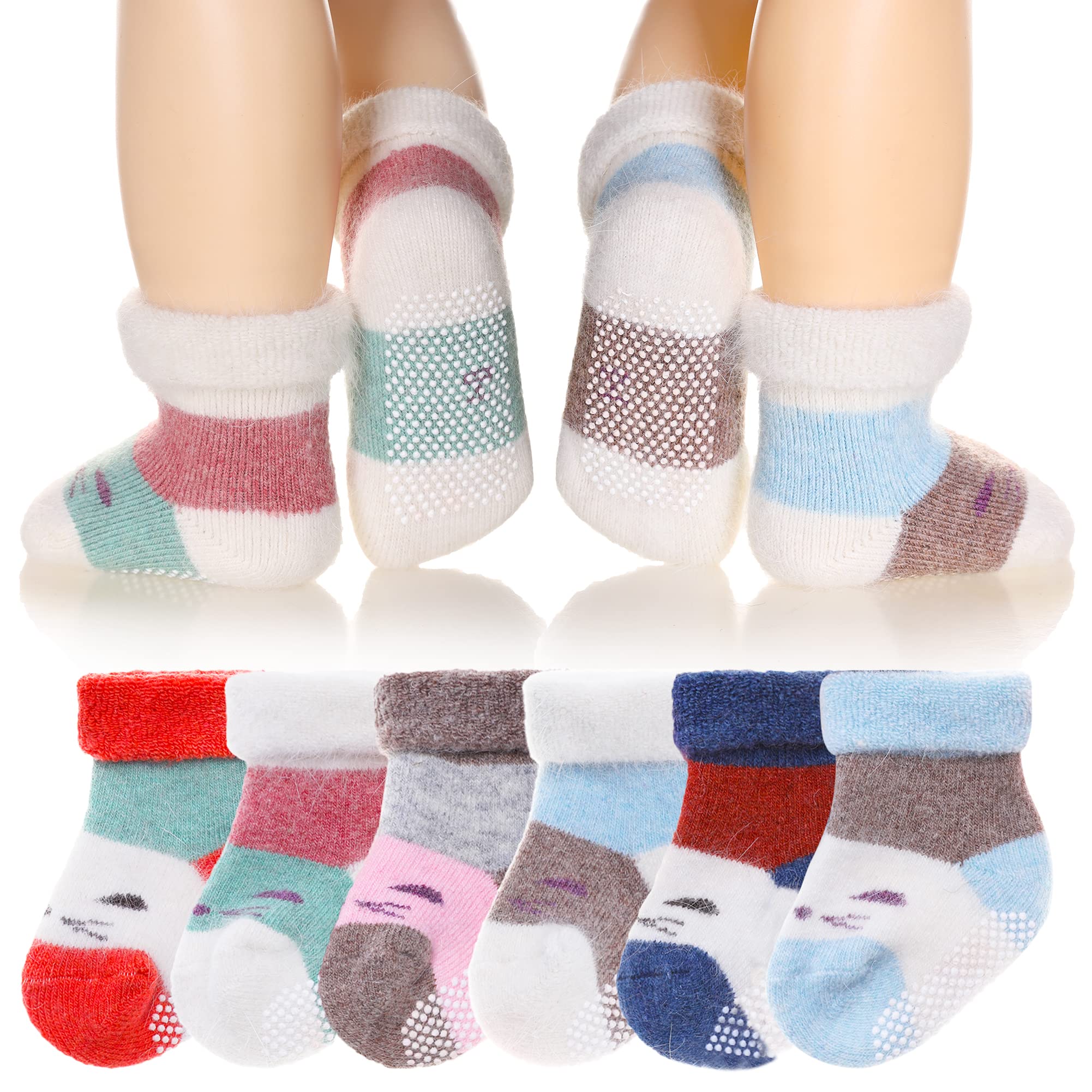 Yafane Lot De 12 Paires Chaussettes Bébé Antidérapantes Coton – Motifs Animaux Mignons – 0-7 Ans – Garçons Filles Nouveau-nés