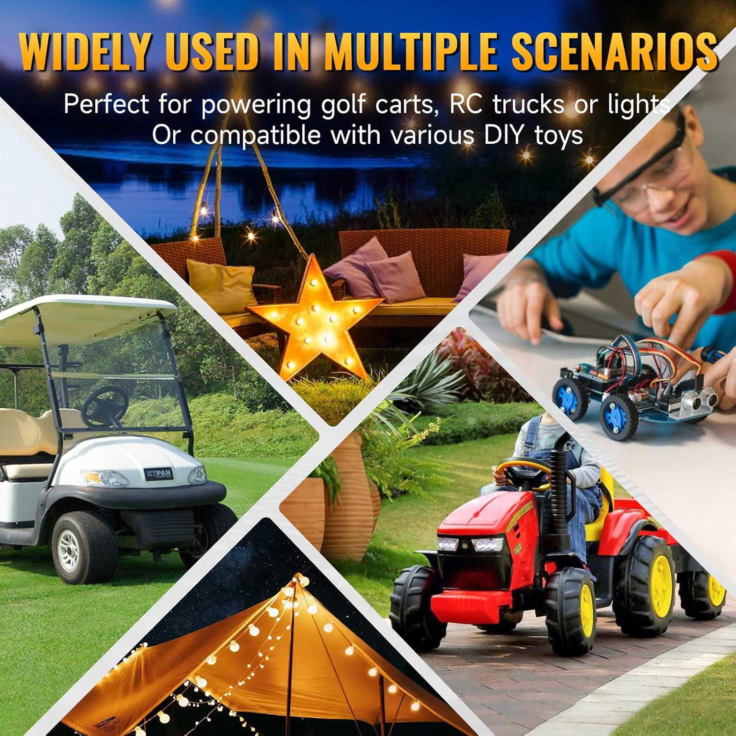 Step Down Converter 20V to 12V Compatible with DeWalt 20V Battery, DC Voltage Regulator 12V 20A 240W Automatic Buck Converter with 30A Fuse & Wire Terminal (2-Pack)