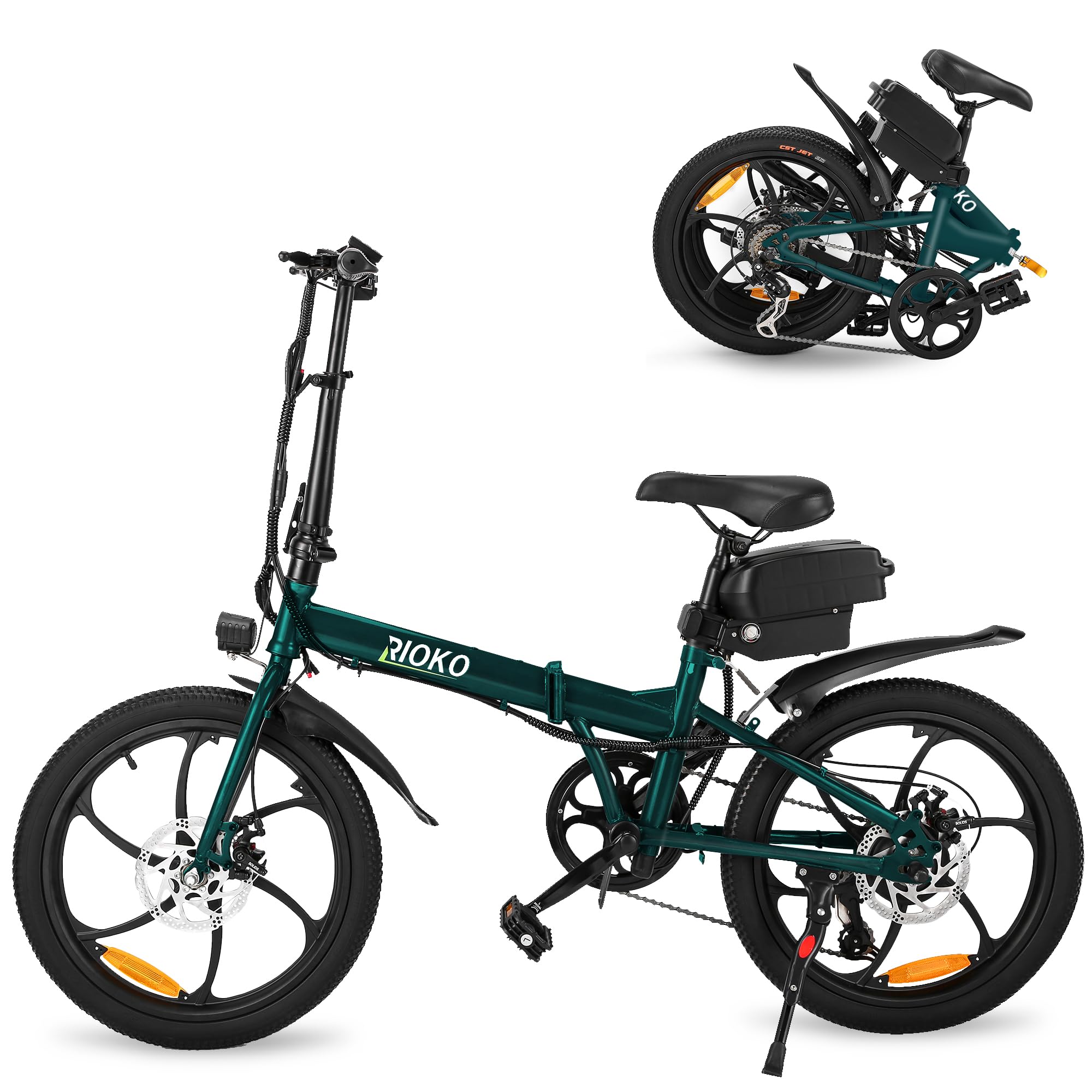 Amazon | RIOKO 【最新発表】電動アシスト自転車 折りたたみ自転車