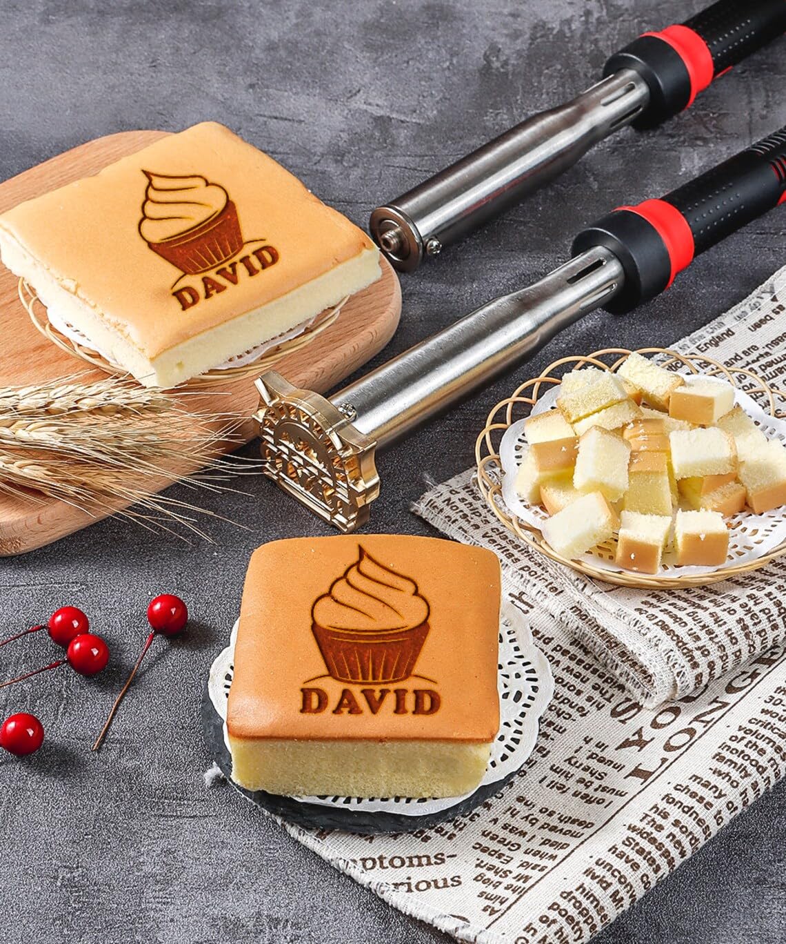 Timbro a Caldo con Incisione Personalizzata - Perfetto per Branding e Artigianato Timbro Clichè per marcatura a caldo su pelle, cuoio legno misura 30x20 mm.