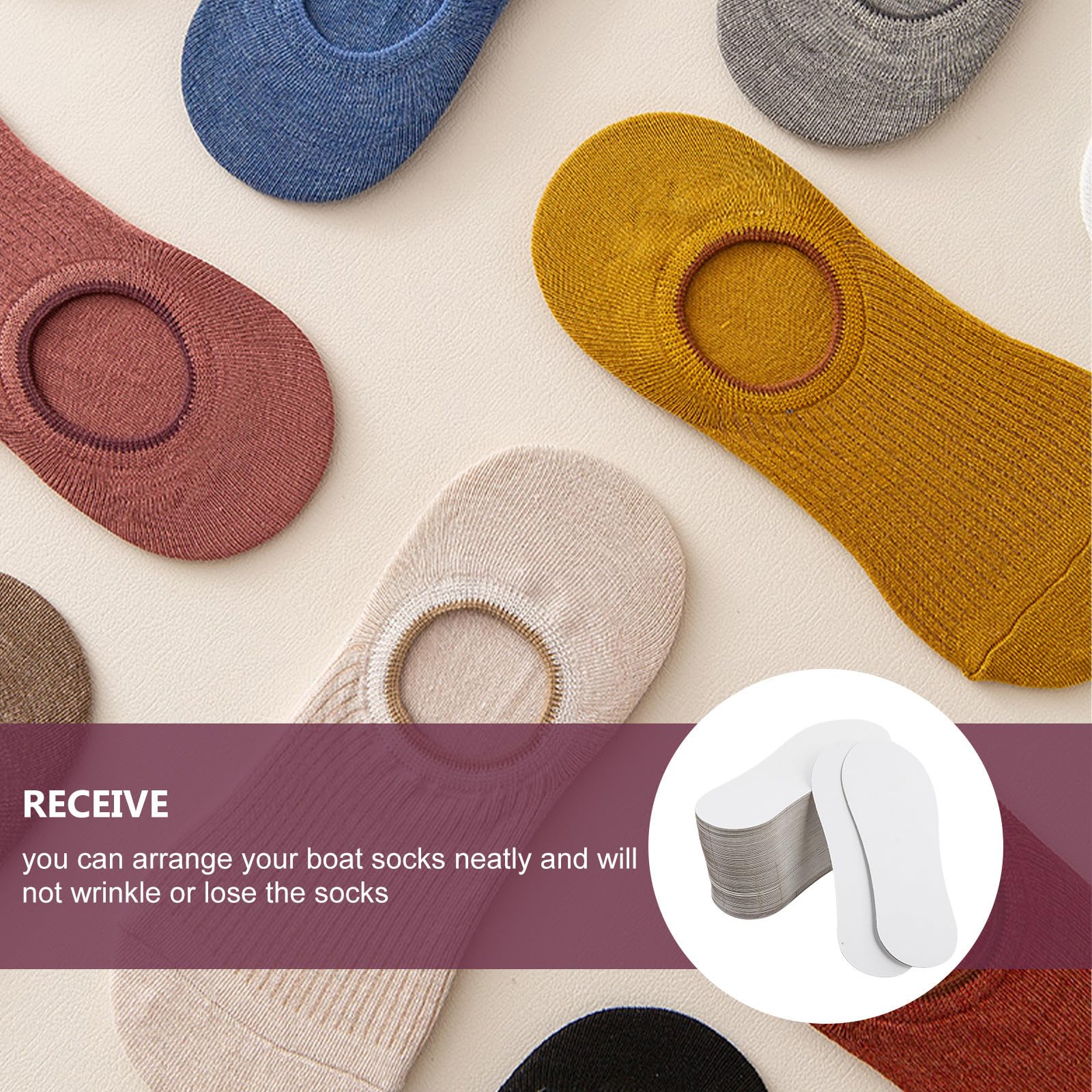 PATKAW 100 Pièces Socquettes Invisibles pour Femme et Homme, Chaussettes Basses Antidérapantes Confortables, Adaptées Sport et Usage Quotidien