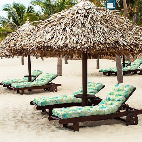 Miniatura 6 de Barydat - 6 cojines para tumbona para exteriores, para piscina, patio, descanso, 22 x 73 x 4.7 pulgadas de alto, cojín impermeable para silla de