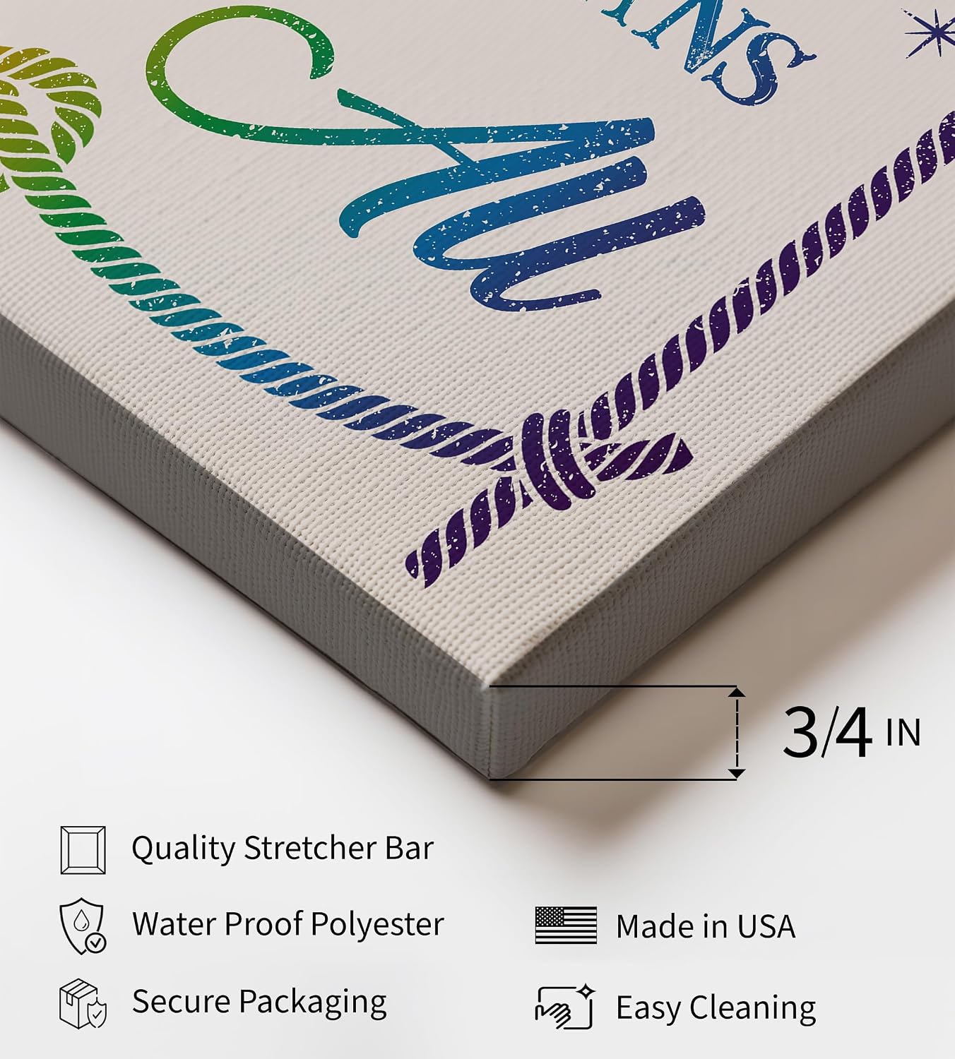 Poster Master Yall Means All Canvas - Retro Rainbow Print - Pride Art - Trendy Gift for Men, Women & LGBTQ - Minimal Wall Decor for Office, Dorm, or Living Room - 8x10 STRETCHED Canvas