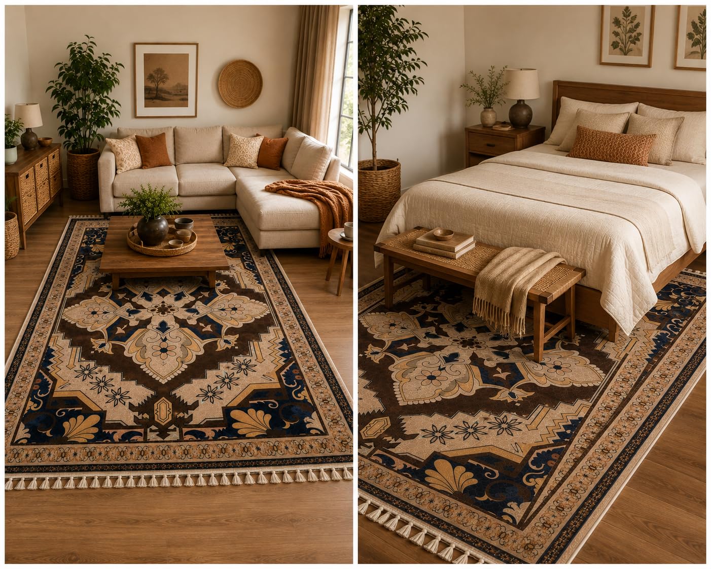 Multicolor Area Rug 5x7 - Anti-Slip & Washable -5
